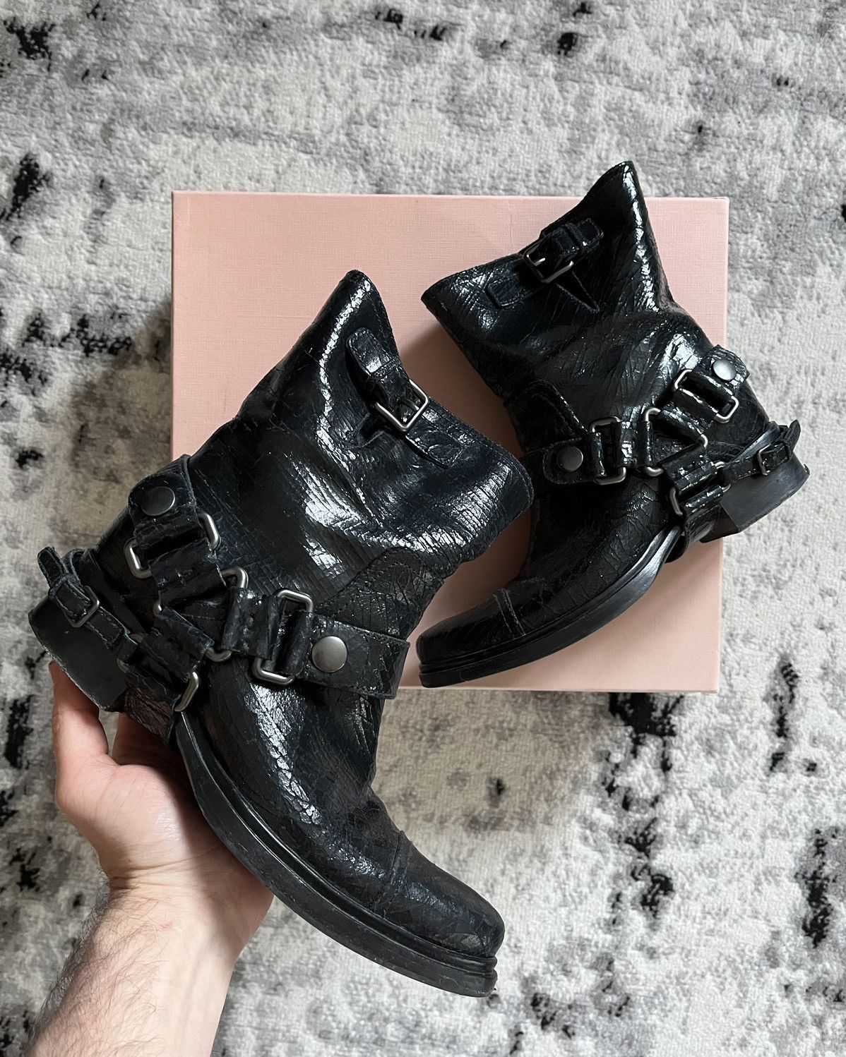 MIU MIU miumiu long boots 編み black archive