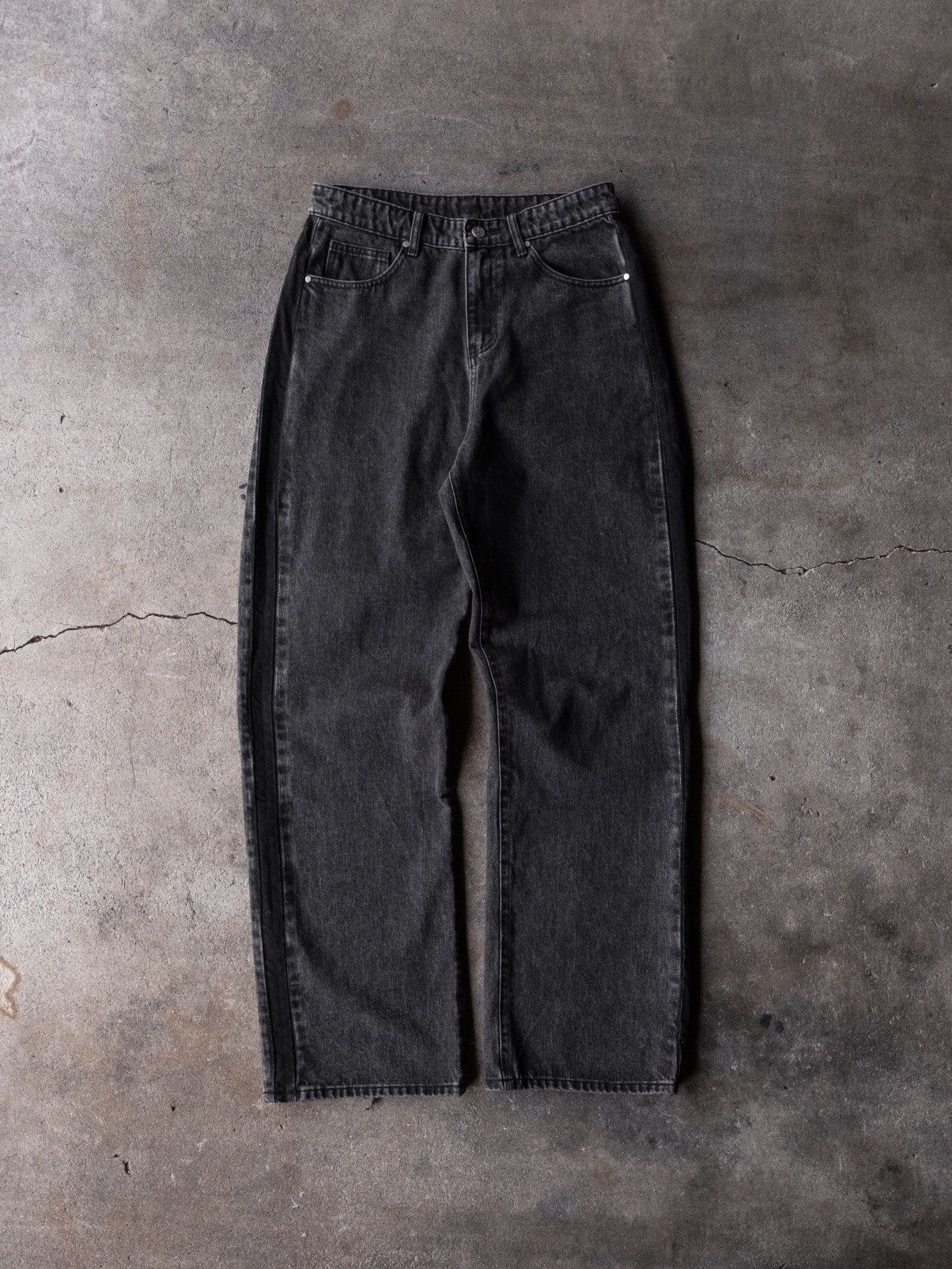 Pre-owned Basketcase Gallery ‘track' Denim In Grey