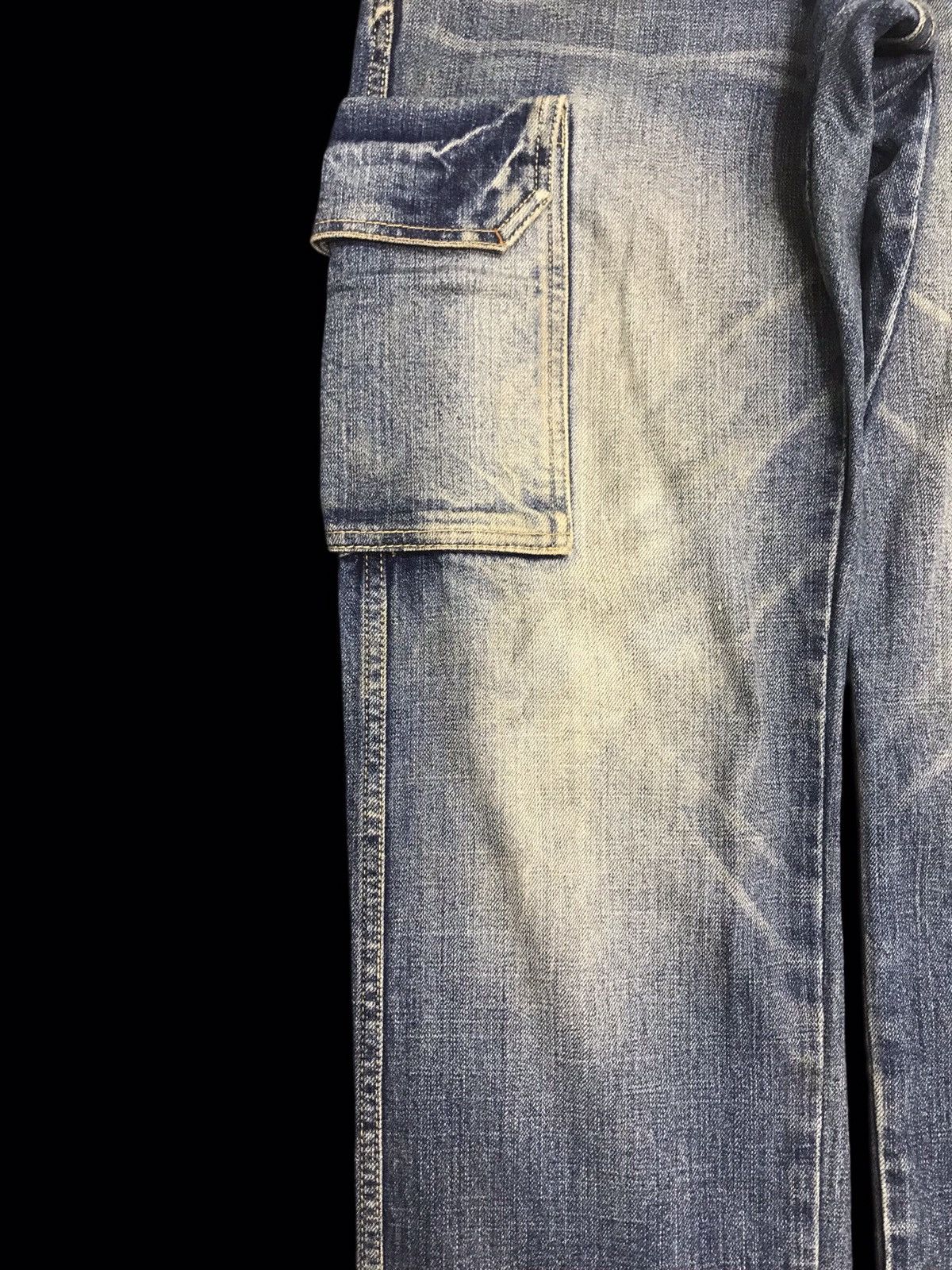 Global Work 💥JAPAN STYLE💥RARE GLOBAL WORK BLUE WASH CARGO DENIM F211 Size US 30 / EU 46 - 6 Thumbnail