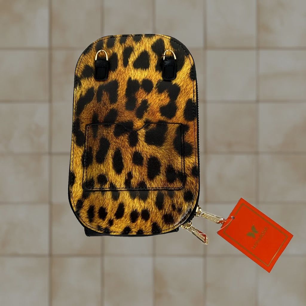 Vintage Monarque Leopard Print Crossbody Bag Front Pocket Back Card Pocket Size ONE SIZE - 1 Thumbnail
