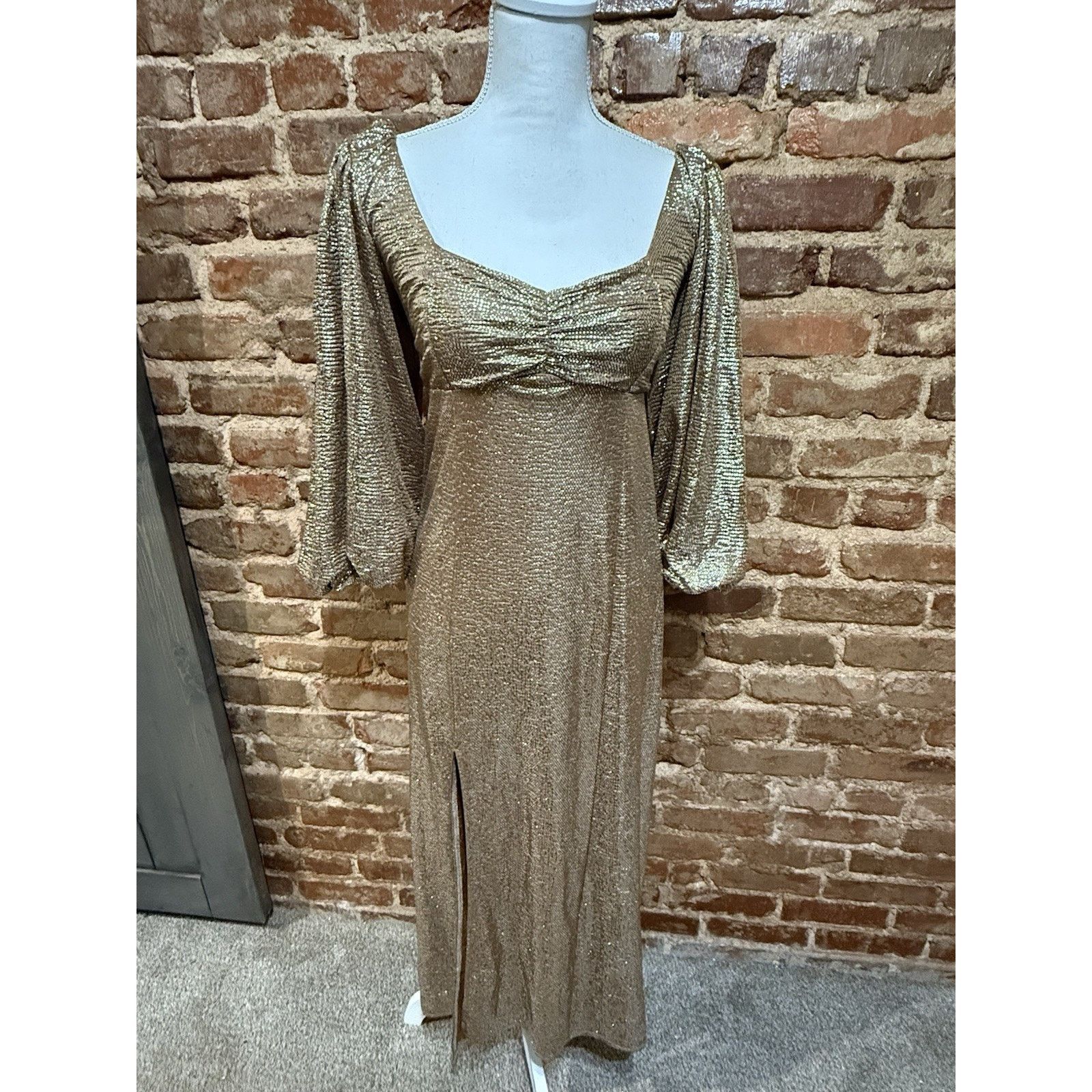 Show Me Your Mumu Sydney Gold Midi Dress M Holiday Sparkle -  www.antelopusenergy.com