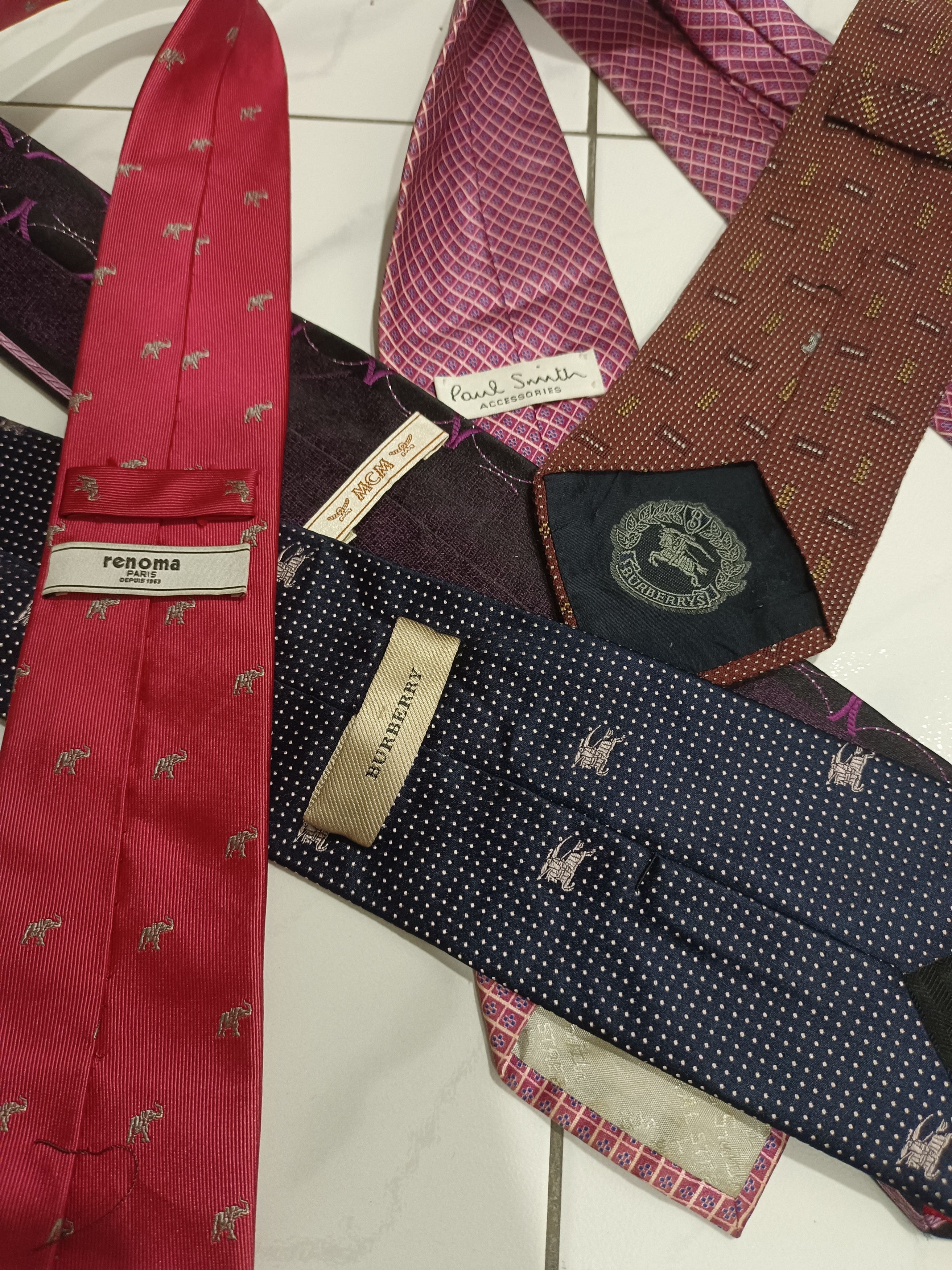 MCM Bundle of 5 Silk Ties: Burberry, Paul Smith, MCM, Renoma Size ONE SIZE - 1 Thumbnail
