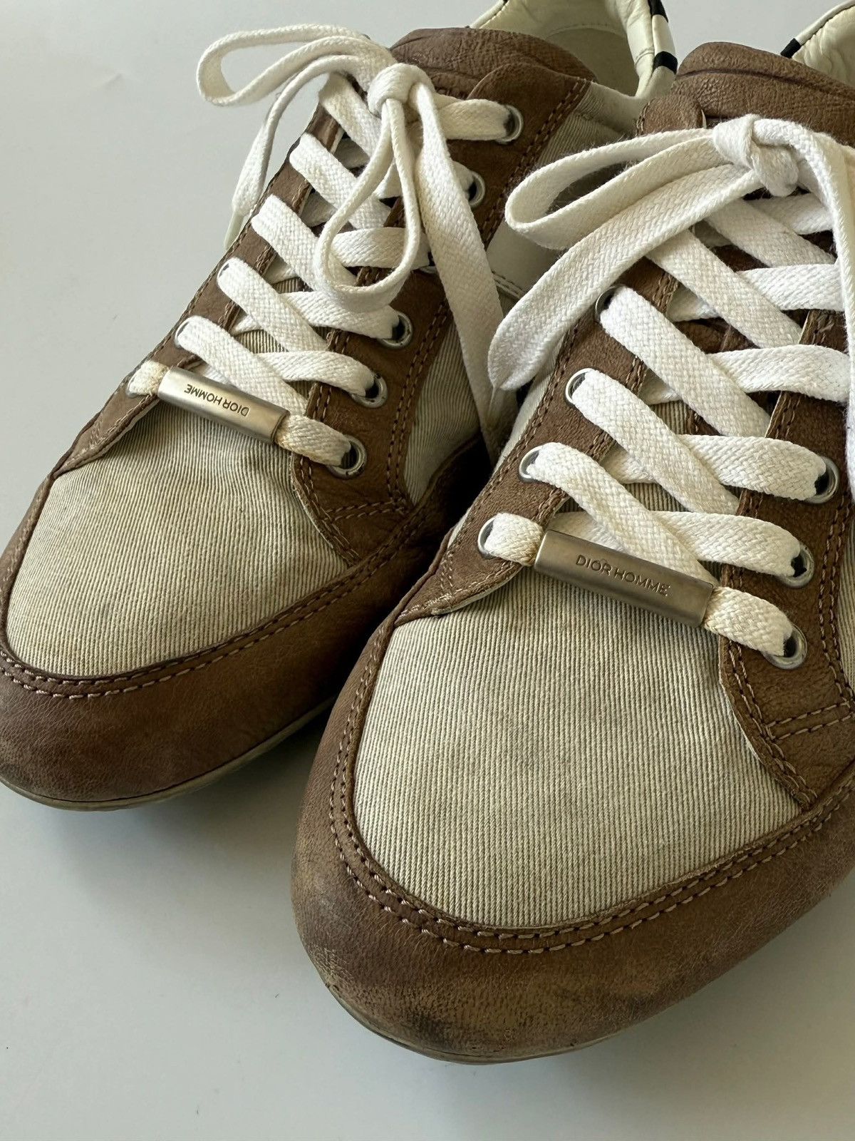 Dior Dior Homme Brown Canvas and Suede Low Top Sneakers Size US 7.5 / EU 40-41 - 4 Thumbnail