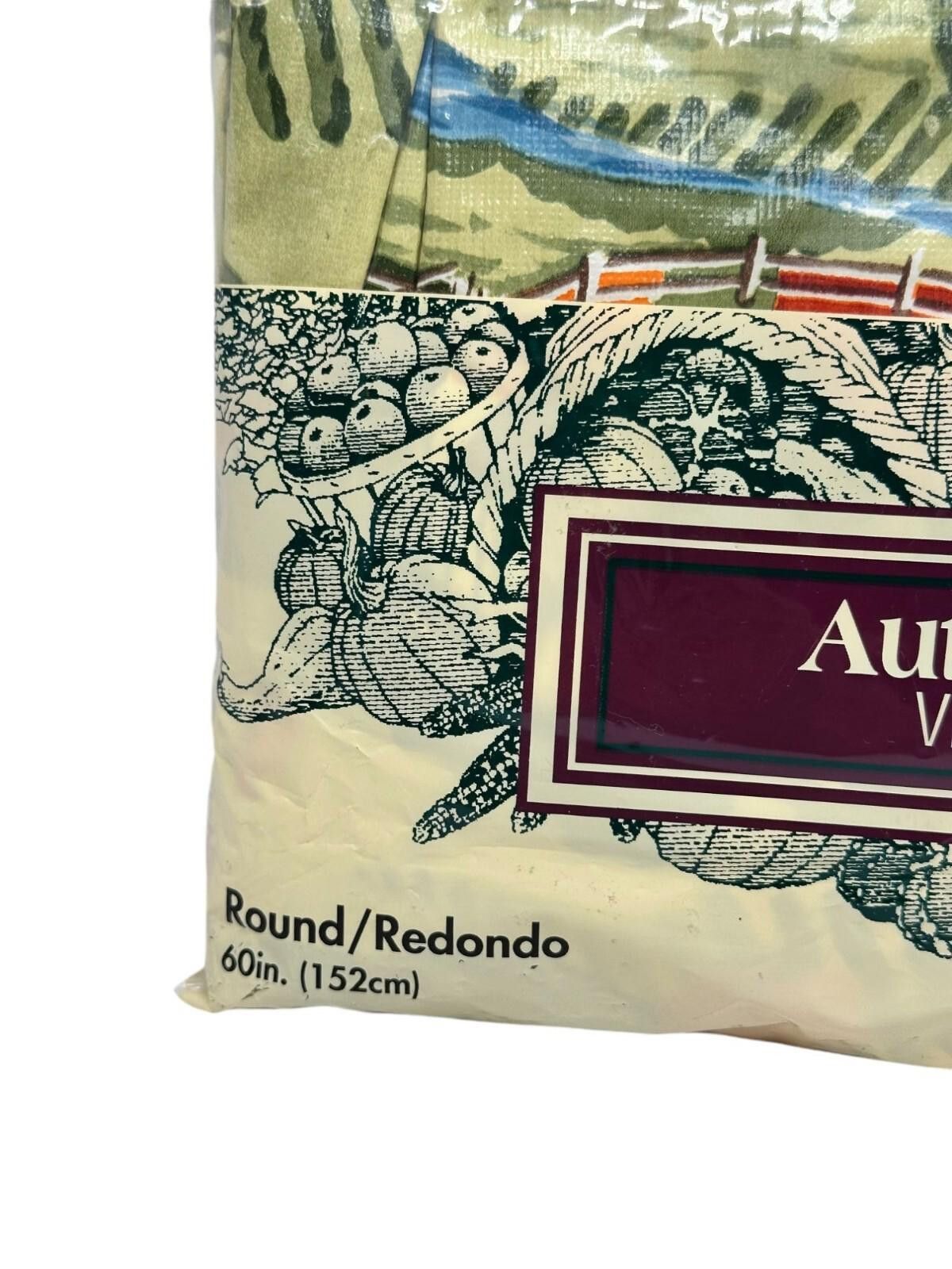 Other Autumn Fest Round Vinyl Tablecover 60" Flannel-Backed Size ONE SIZE - 2 Thumbnail