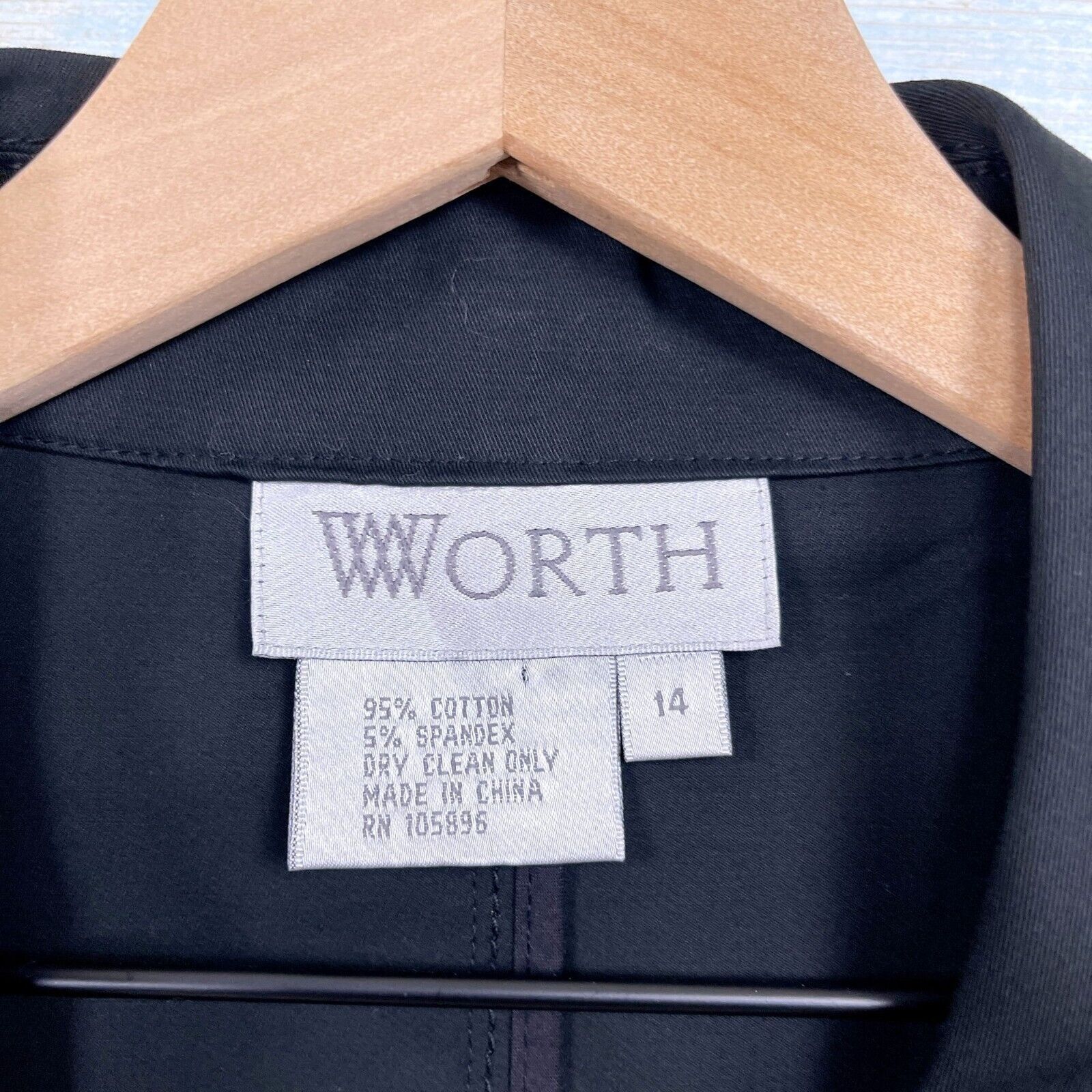 Other WORTH Wide Collar Jacket Black V Neck Snap Button 14 Size XL / US 12-14 / IT 48-50 - 7 Thumbnail