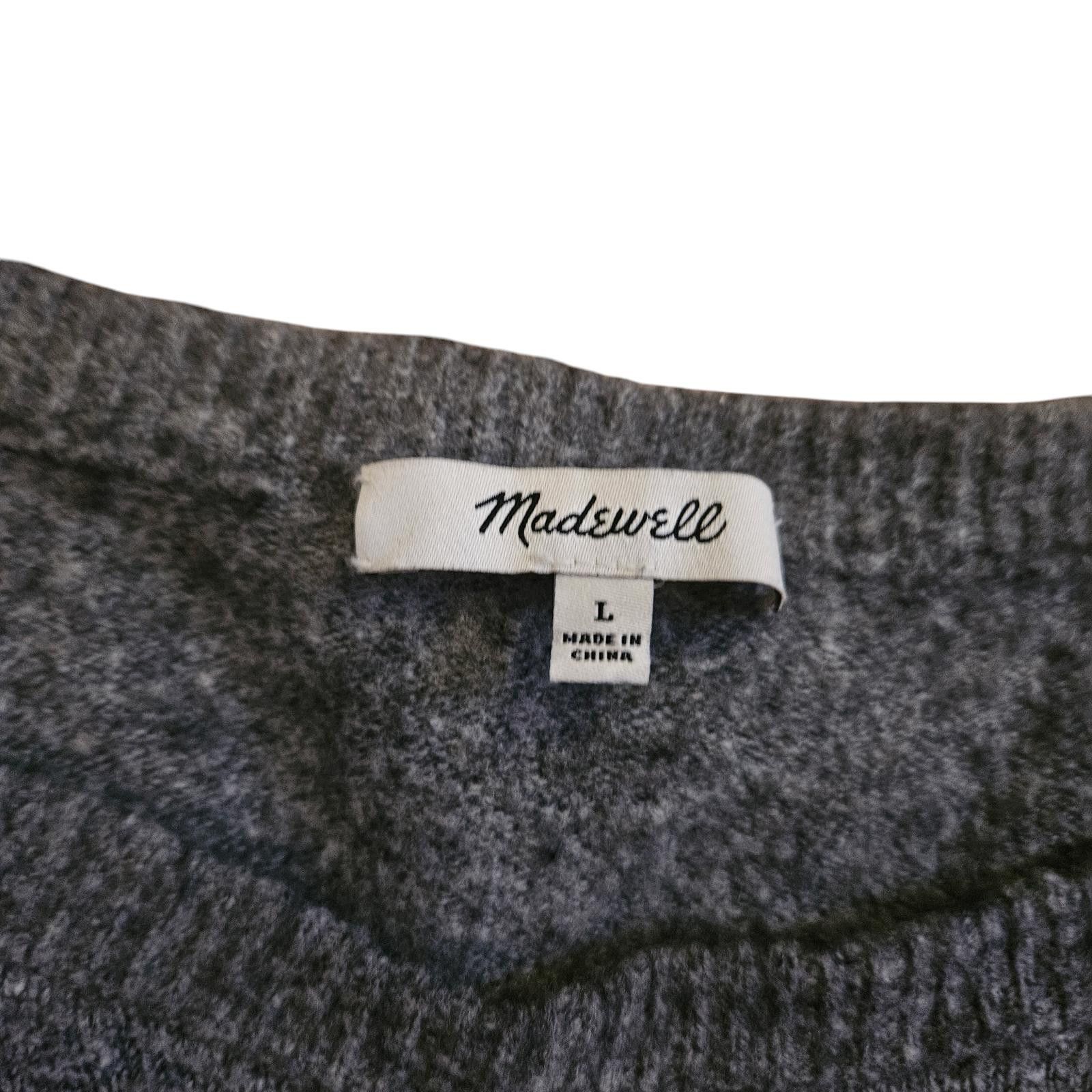 Madewell Madswell Cozy Cropped Long Sleeve Sweater in Gray - Size L Size L / US 10 / IT 46 - 2 Thumbnail