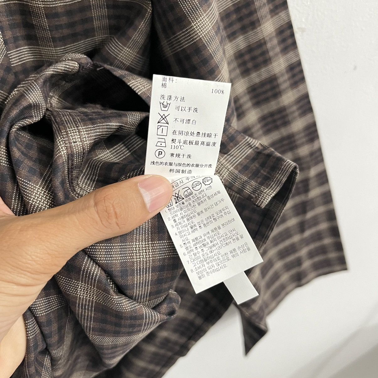 Japanese Brand T.I For Men Plaid Button Up Stand Collar Size US XL / EU 56 / 4 - 5 Thumbnail