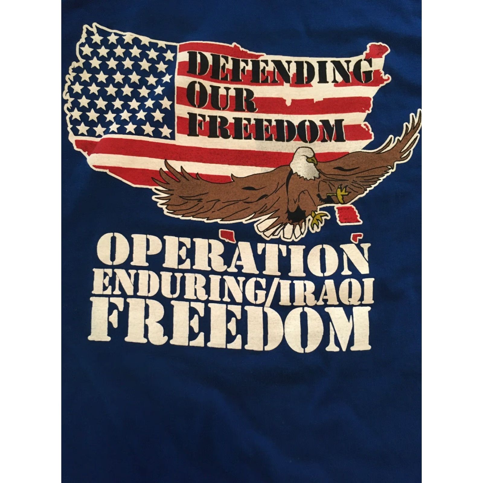 Vintage VINTAGE Operation Enduring Iraqi Freedom Celebrity USO Tour T-Shirt XXXL Blue Mens T-Shirt 2000s USO Tour Gift Size US XXL / EU 58 / 5 - 2 Thumbnail