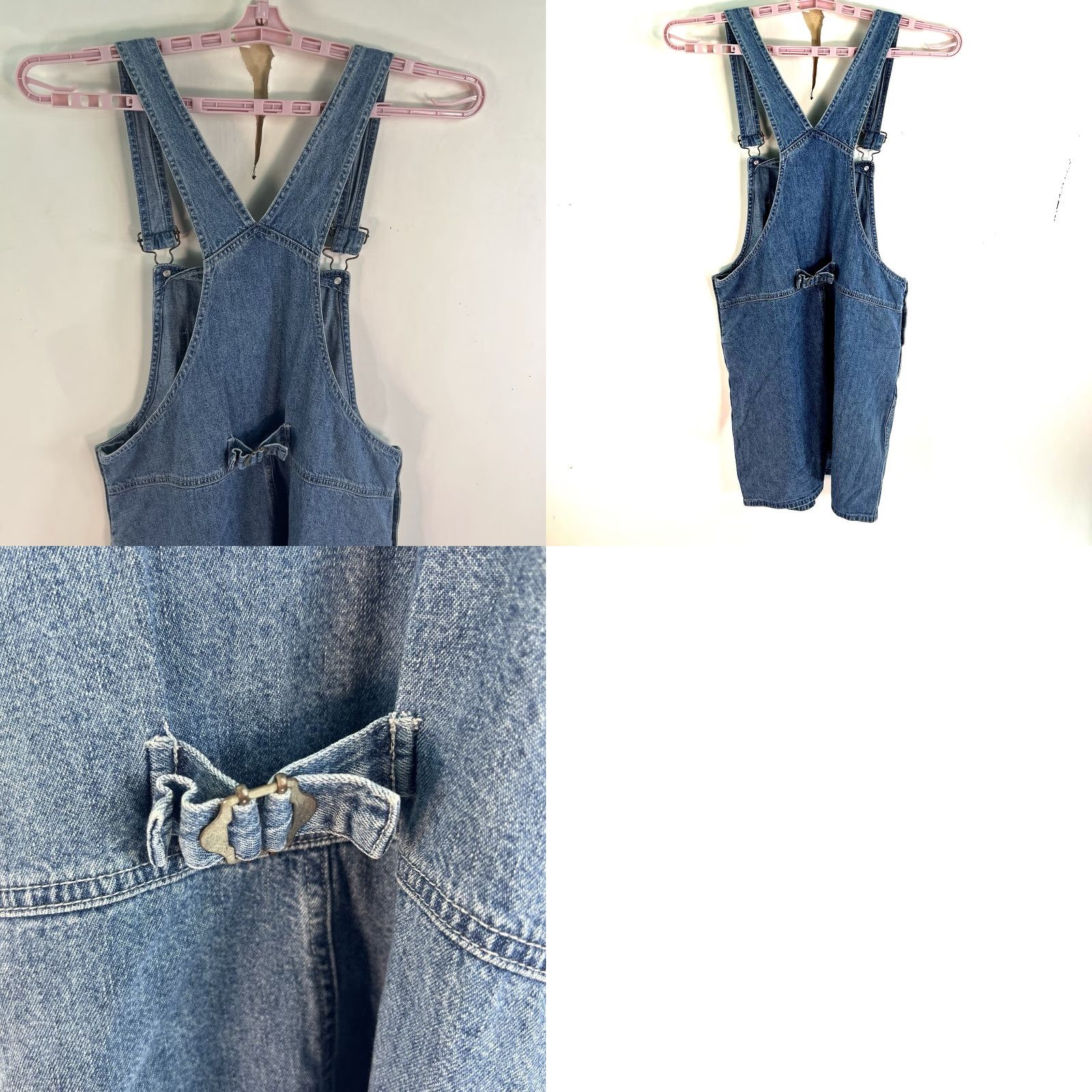 Faded Glory VINTAGE Faded Glory Denim Bib Jumper Skirt Size 10 Blue Solid 80s 90s Womens Size L / US 10 / IT 46 - 8 Thumbnail