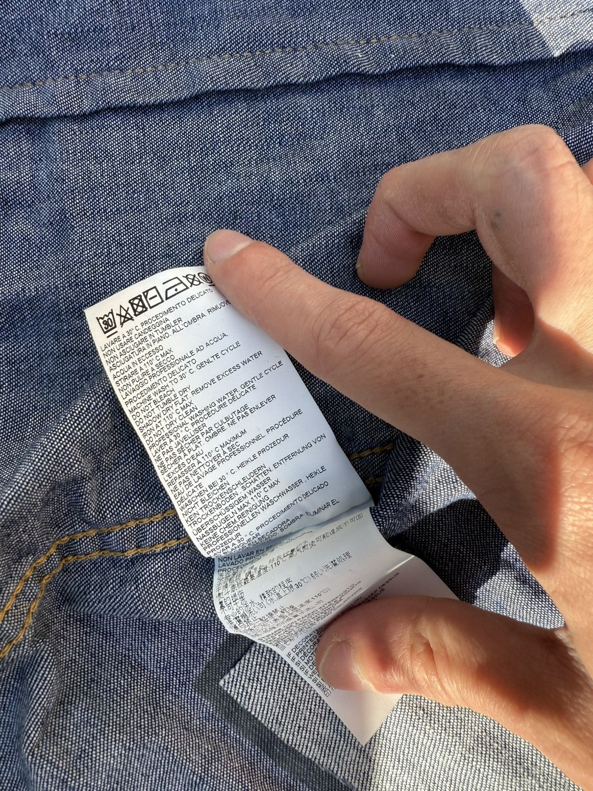 Dsquared2 Dsquared2 Blue Distressed Denim Patch Appliquéd Shirt Size US L / EU 52-54 / 3 - 15 Thumbnail