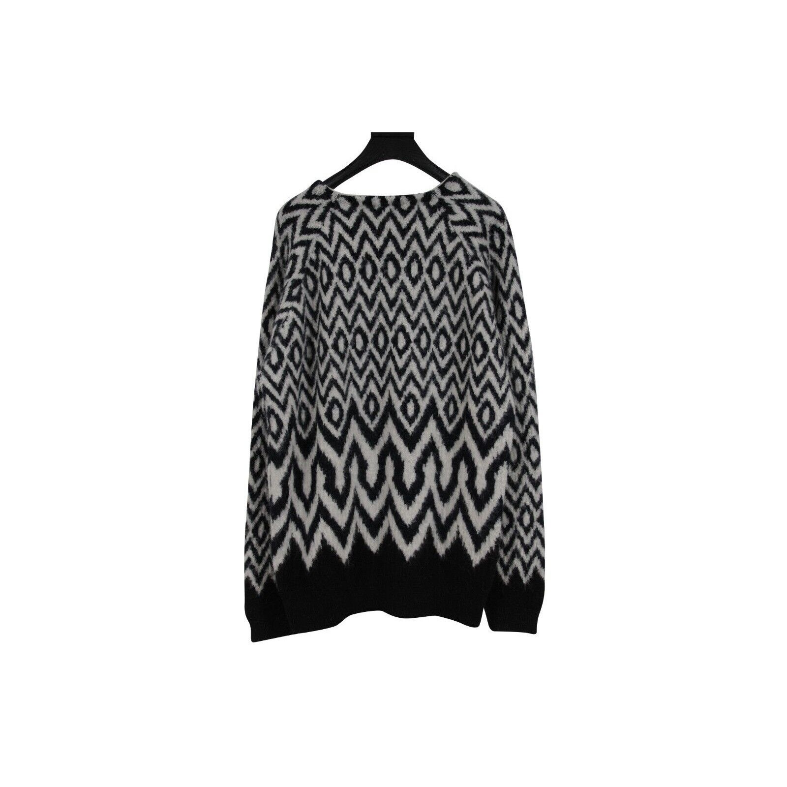Prada Chevron Print Sweater Black White Alpaca Pullover Size US XL / EU 56 / 4 - 2 Thumbnail