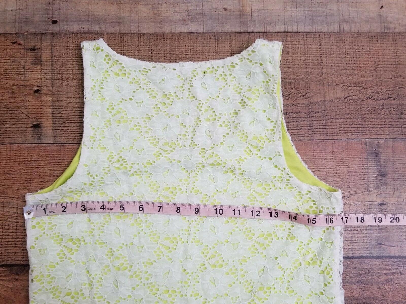 Designer Maurices Tank Top Medium Neon Yellow Lace Size M / US 6-8 / IT 42-44 - 5 Thumbnail