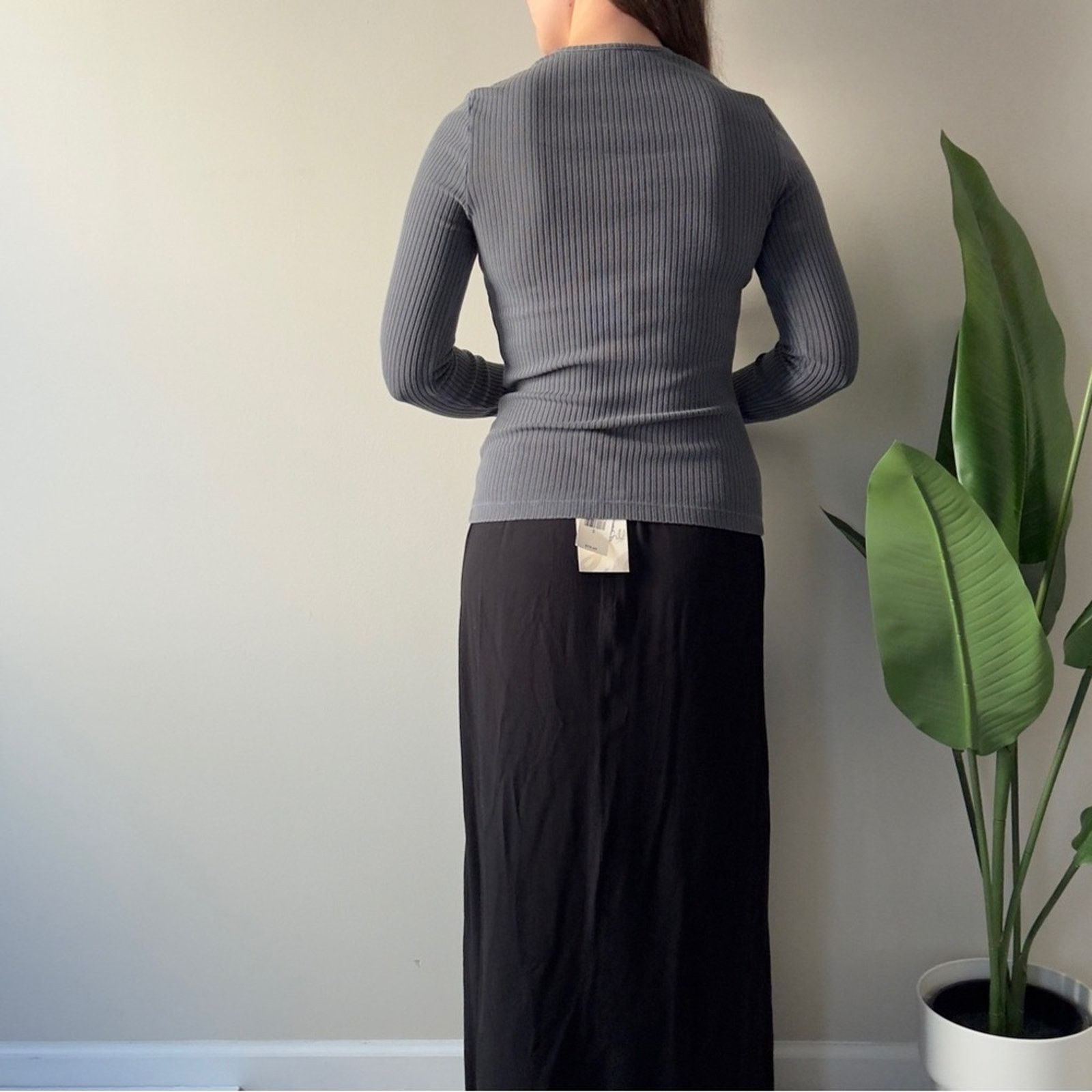 Other J. Jill Black Maxi Skirt ruffle side tie strings waist zip 8 Size 30" / US 8 / IT 44 - 3 Thumbnail