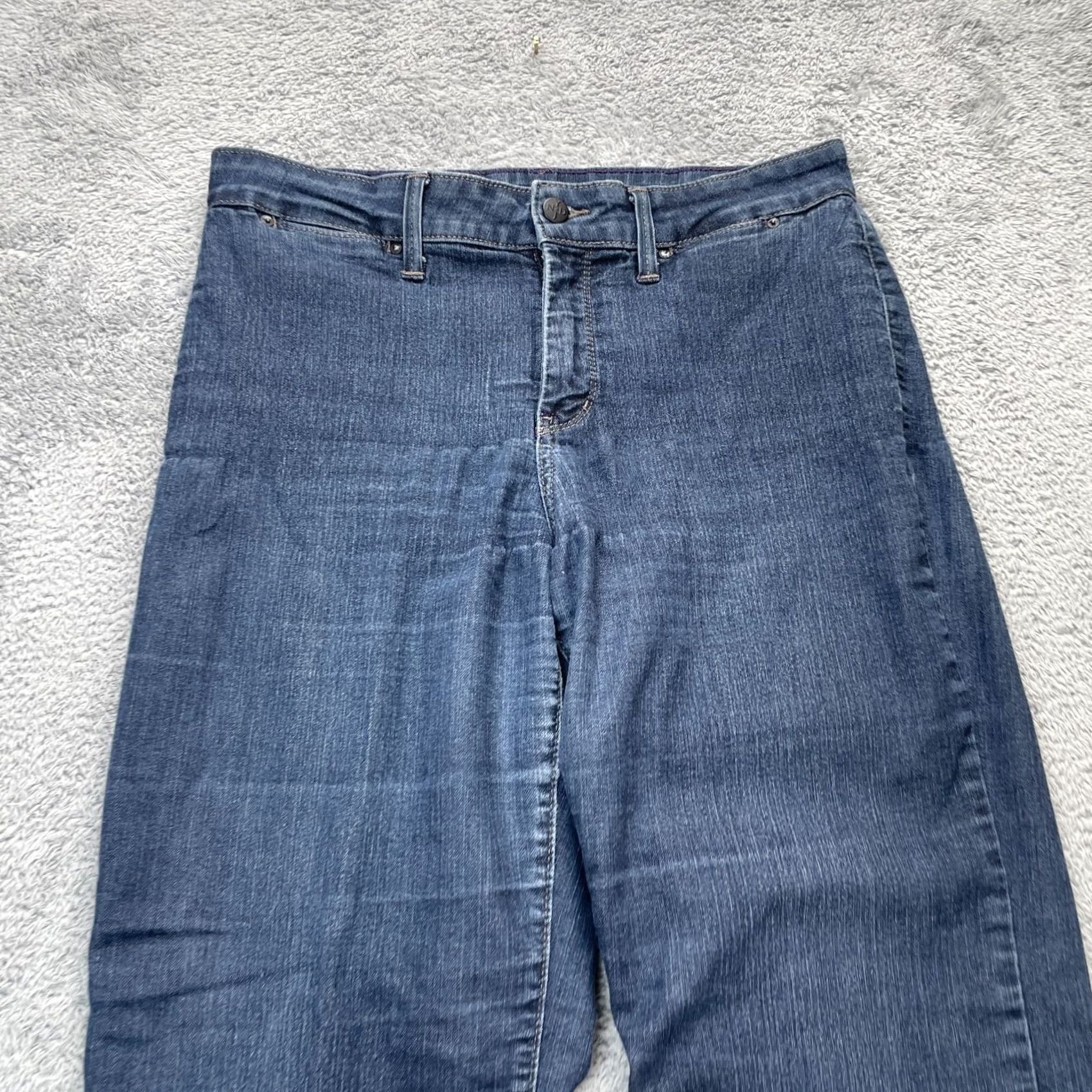 NYDJ NYDJ Jeans Womens 12P Blue Straight Leg Denim Cotton Stretch 5-Pocket Zipper Button City Preppy Modern Fit Womens Size 30" / US 8 / IT 44 - 7 Thumbnail
