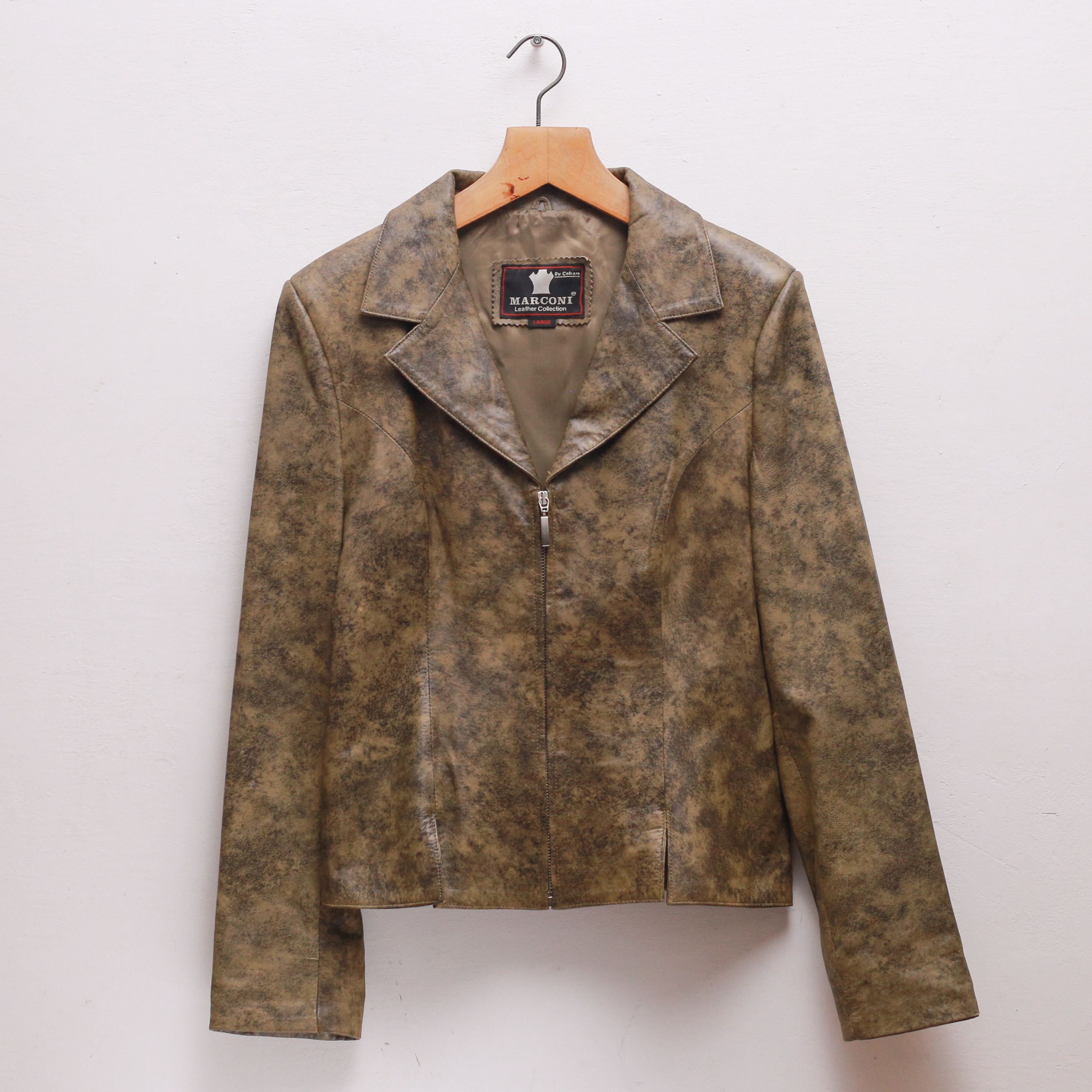 Other Marconi Genuine Leather Metallic Bronze Blazer Biker Jacket Size L / US 10 / IT 46 - 1 Thumbnail