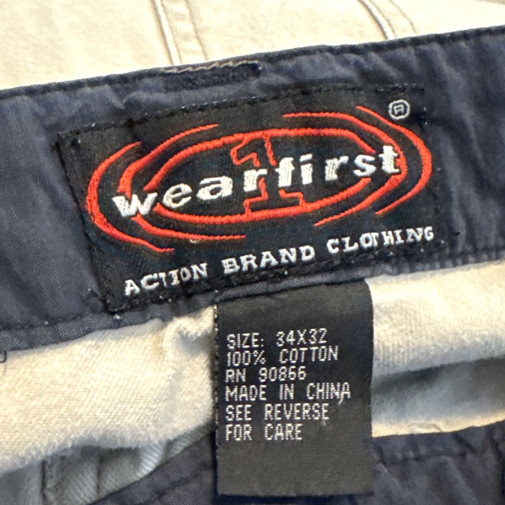 Vintage Wearfirst Cargo Pants Mens 34x32 Tan Straight Leg Cargo Pants Mens Regular 34in Gray Cotton Ramie Vintage No Size US 34 / EU 50 - 6 Thumbnail
