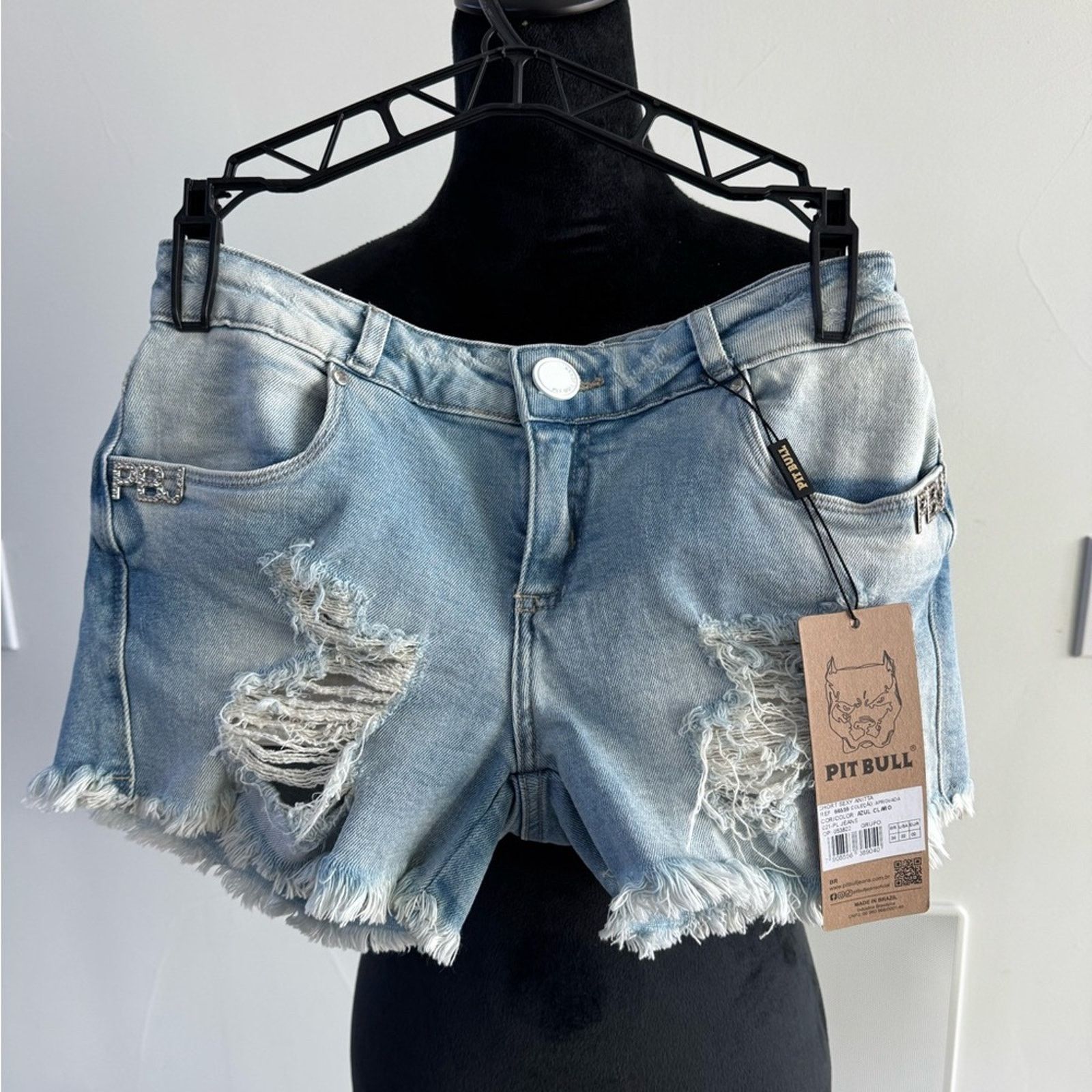 Other Trendy Light Blue Distressed Jean Shorts 02 Size 23" - 5 Thumbnail