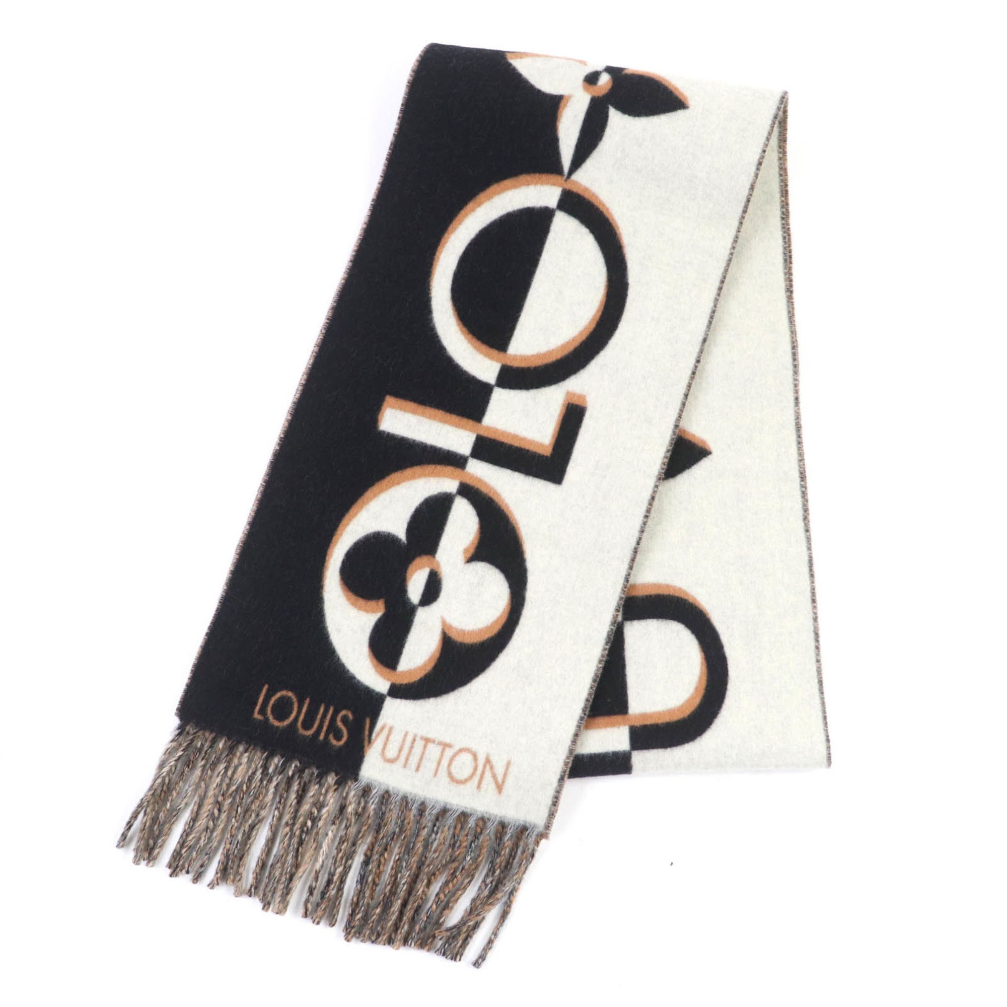 Louis Vuitton LOUIS VUITTON 2024 Louis Vuitton M90806 Duo Infinity Scarf, Cashmere Blend, Noir, Current Edition, Fringed, 205cm x 26cm, Box Included, Authentic, Made in Italy, Women's Size ONE SIZE - 1 Thumbnail