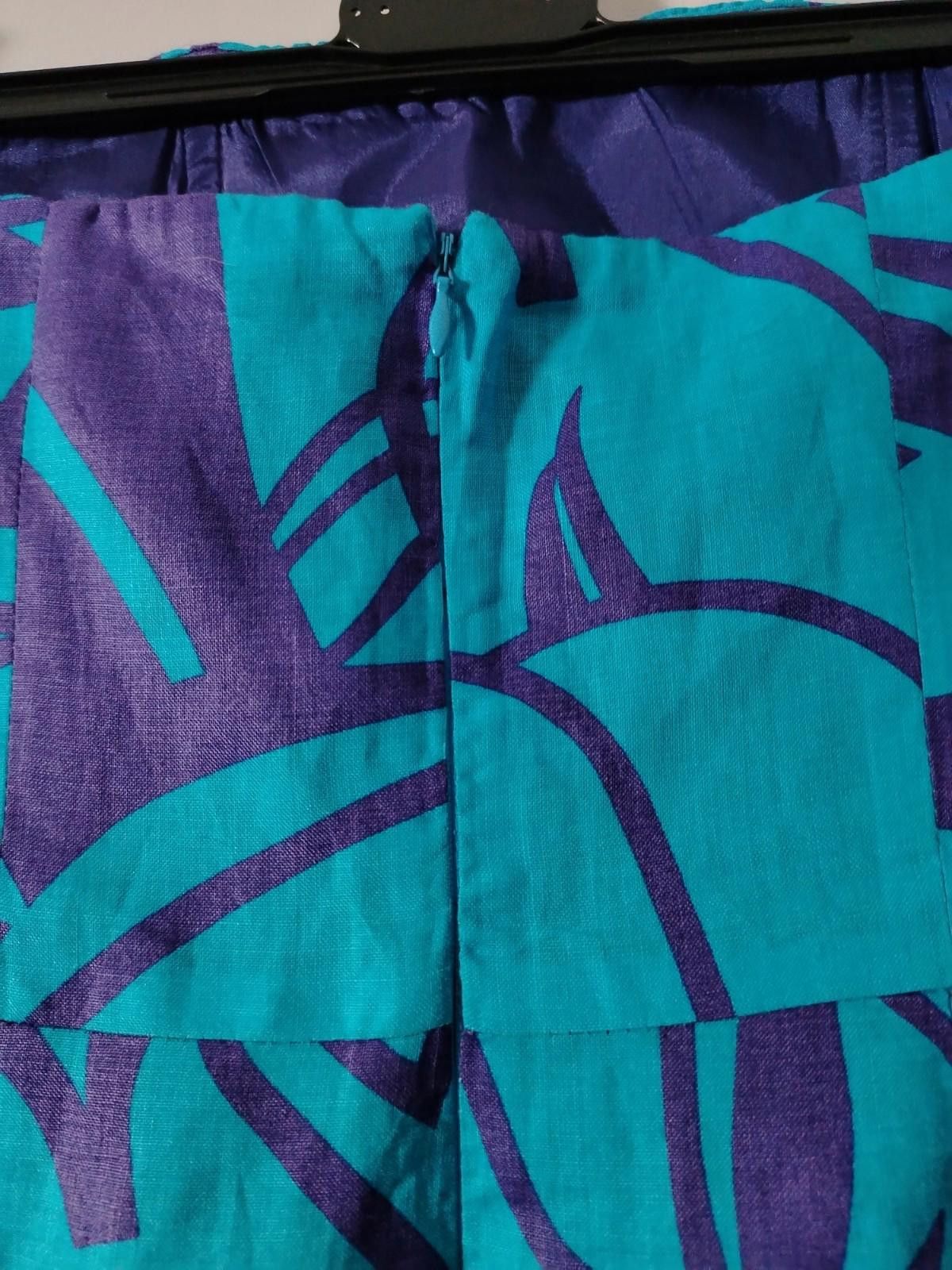Zara Zara Basic Strapless Mini Dress Teal Purple Abstract Print Size S / US 4 / IT 40 - 8 Thumbnail