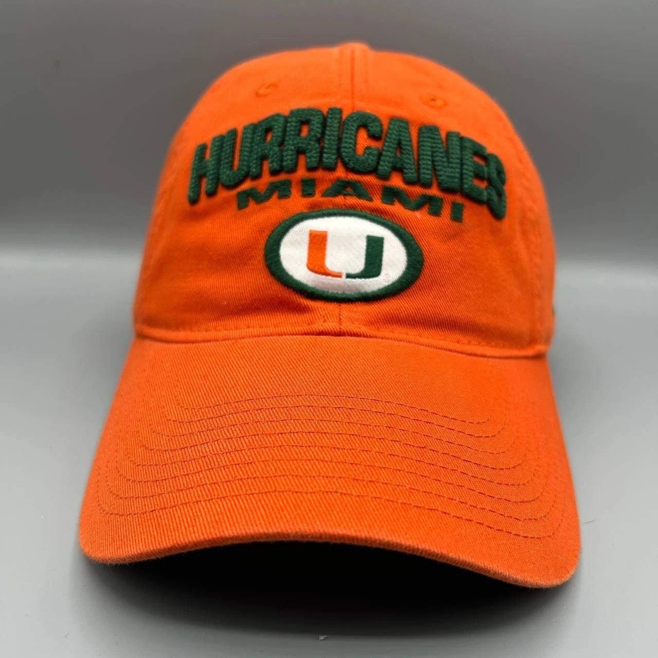 Adidas Miami Hurricanes Hat Men Embroidered Strap Back Cap Cotton Size ONE SIZE - 1 Thumbnail