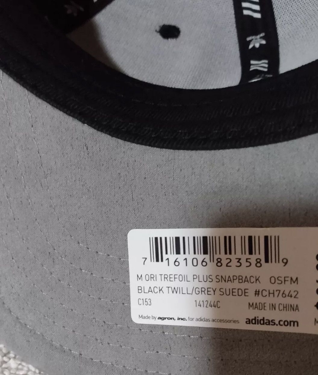 Adidas Adidas Snapback Grey Suede/Black Twill Flat Brim Size ONE SIZE - 7 Thumbnail