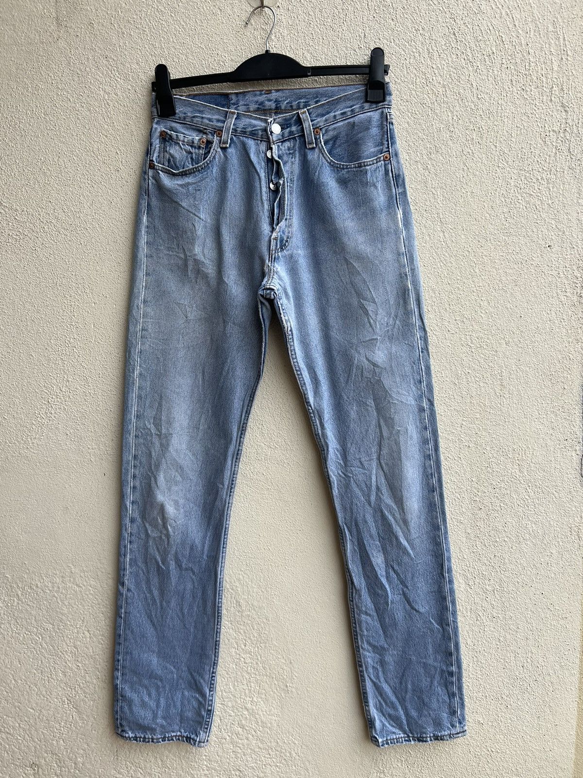 Levi's Vintage 1997 Levi’s 501 Usa Distressed Fade Blue Denim Jeans Size US 29 - 22 Thumbnail