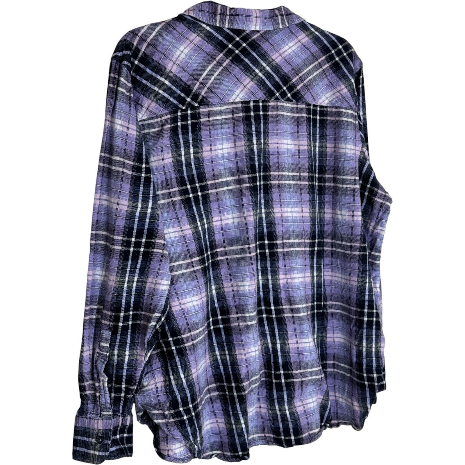 Other Woolrich Plaid Flannel Shirt XXL Purple Black Long Sleeve Size XXL / US 16-18 / IT 52-54 - 7 Thumbnail