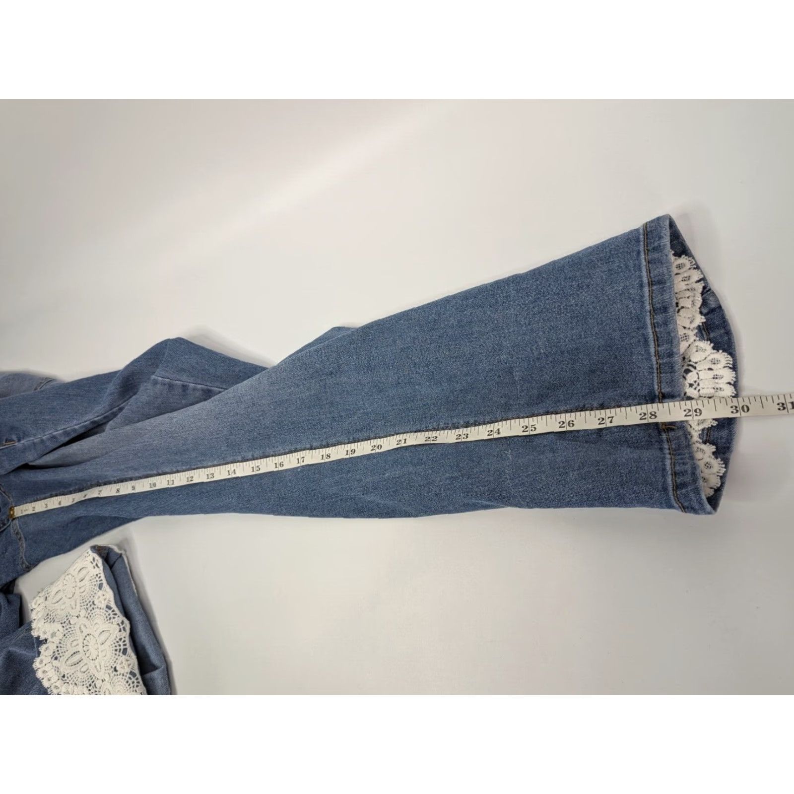 Vintage Lane Bryant Jeans Womens 20 Detail Hem Straight Crop High Rise Essential Stretch Size 42" / US 20 - 6 Thumbnail