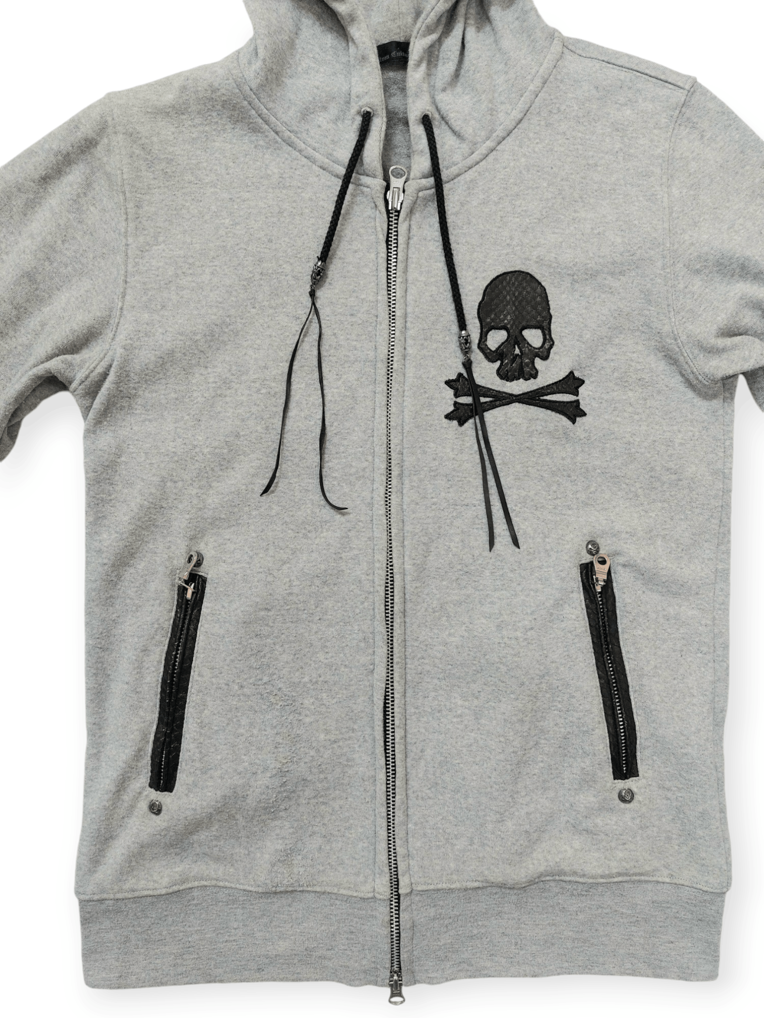 Custom Culture Real Snake Skin Part Skull Hoodie