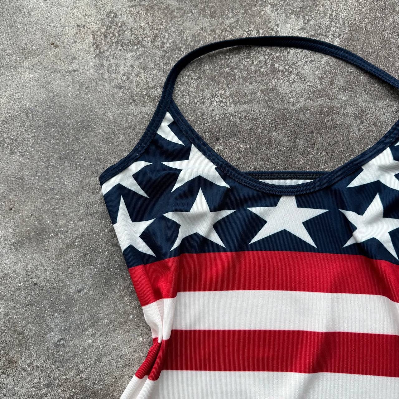 20471120 × Vintage US Flag Super Sexy Y2K Glamour Rave Opium Vintage Tank Top Size S / US 4 / IT 40 - 4 Thumbnail