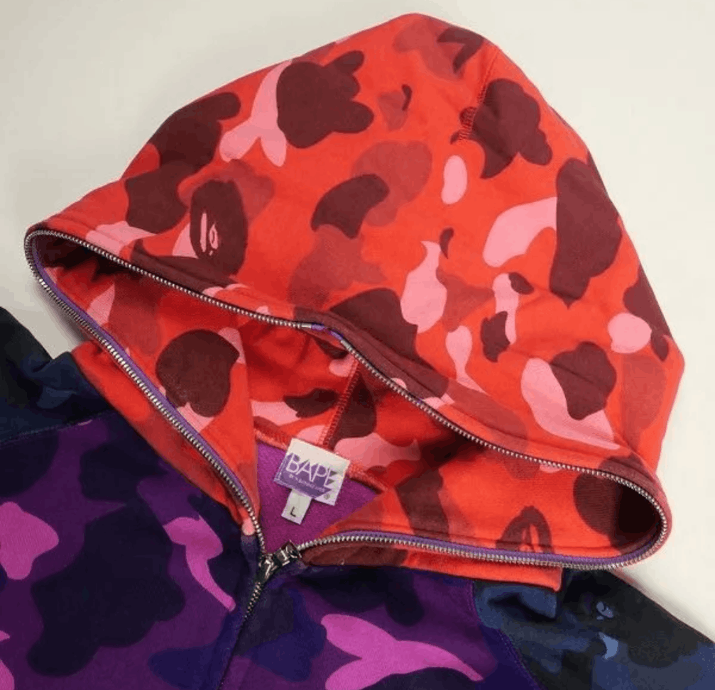 Bape Bape Vintage mid 2000s crazy camo full zip hoodie Size US L / EU 52-54 / 3 - 5 Thumbnail