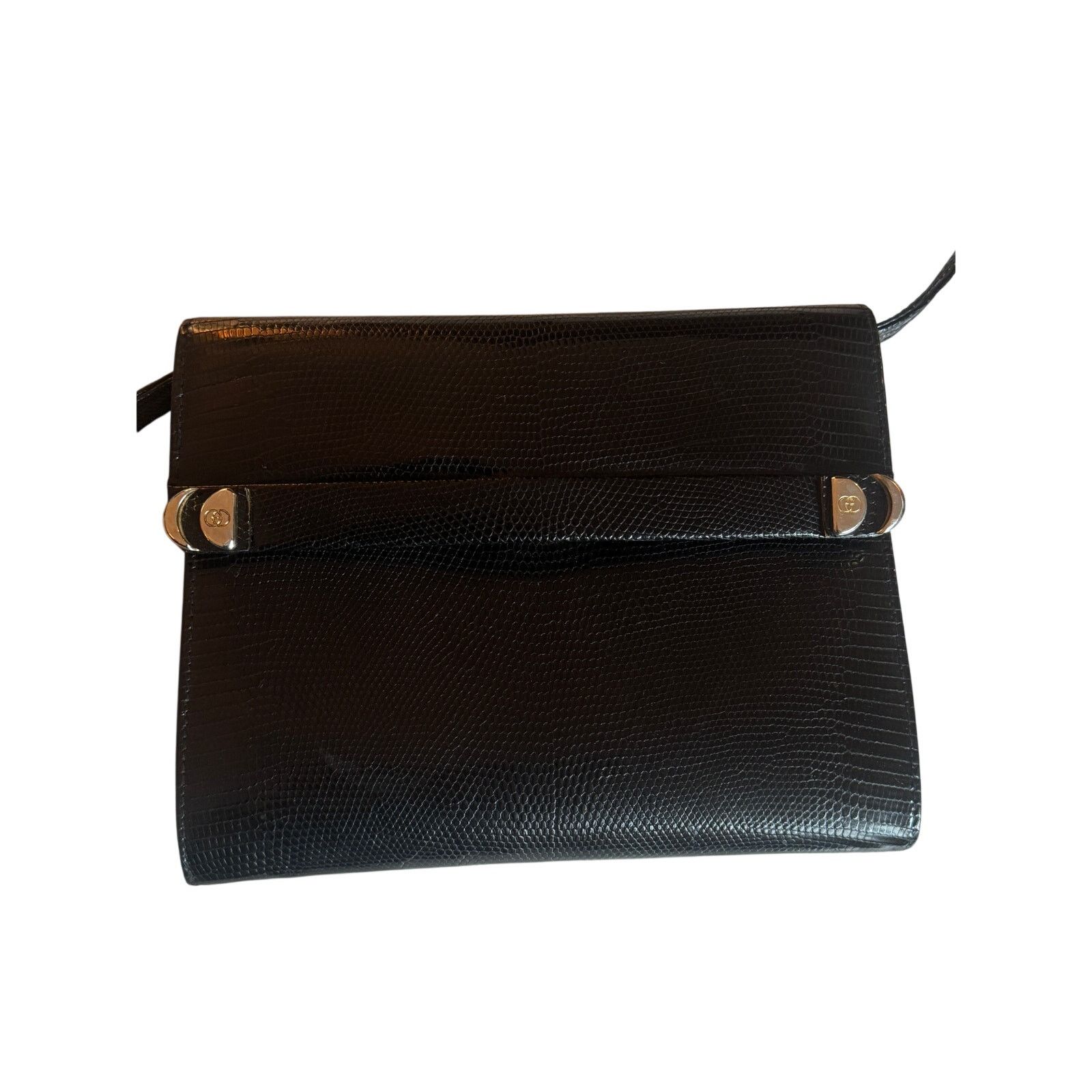 Gucci Gucci Vintage Black Genuine Lizard 2-Way Clutch Size ONE SIZE - 1 Thumbnail
