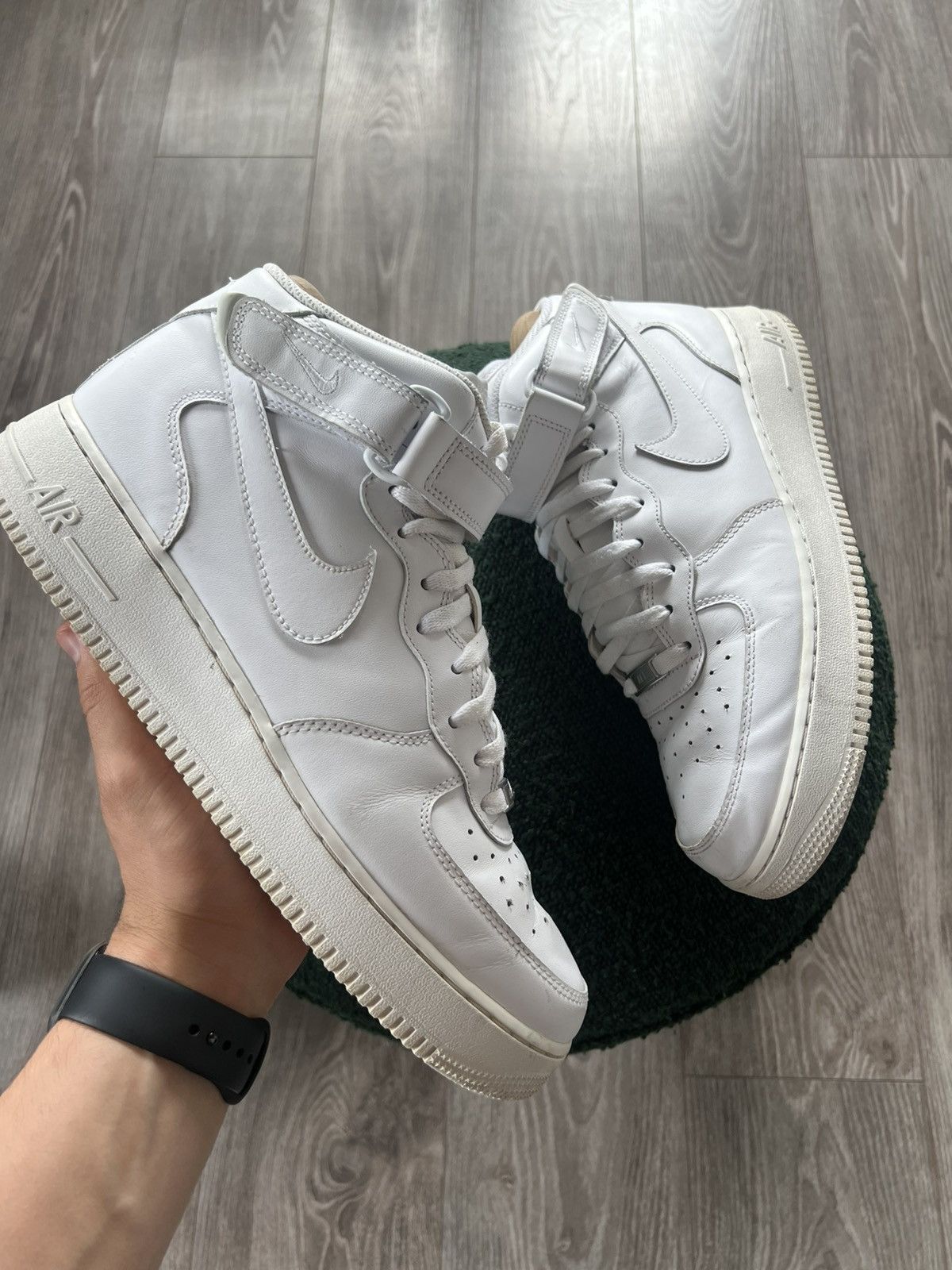 Nike × Other ‼️Nike Air Force High 1 Knit Logo Regular AvantGarde Sneakers Size US 12 / EU 45 - 9 Thumbnail
