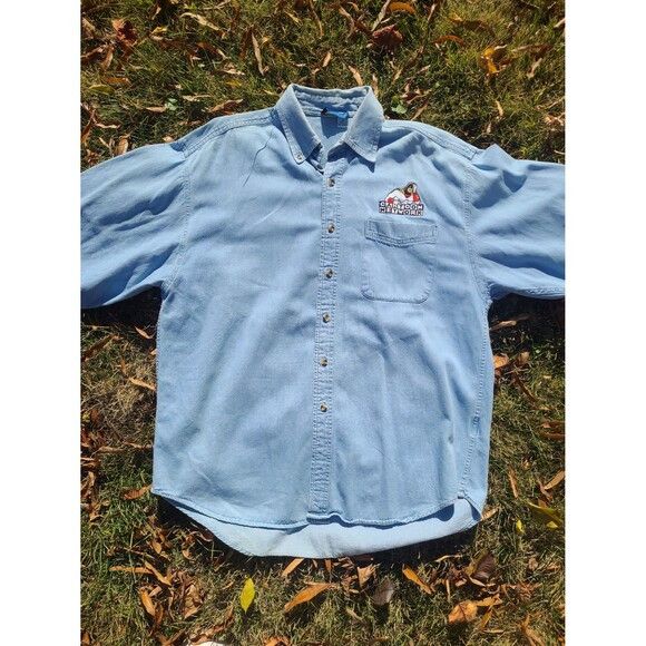 Cartoon Network Vtg Space Ghost Cartoon Network Denim button up shirt Size US XL / EU 56 / 4 - 7 Thumbnail