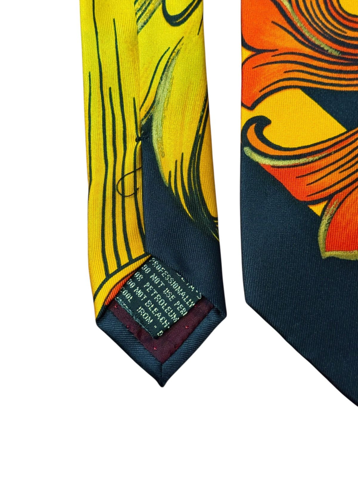 Gianni Versace Striped Baroque Silk Tie Vintage