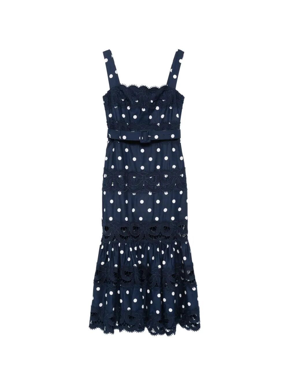 Self-Portrait Polka Dot Linen Midi Dress Size M / US 6-8 / IT 42-44 - 1 Thumbnail