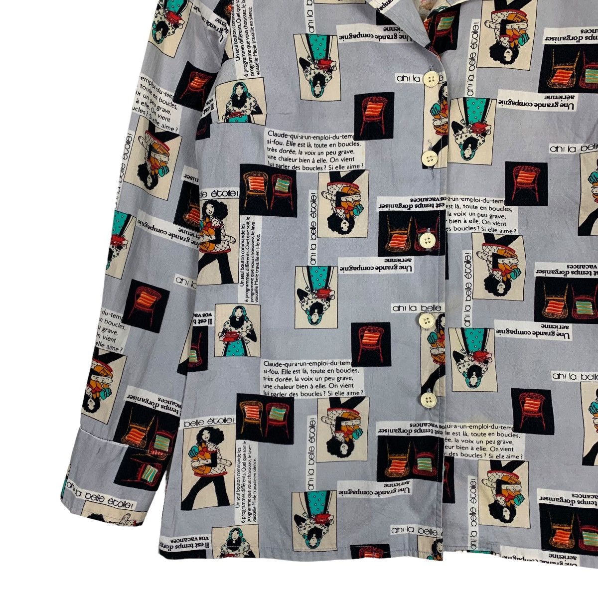 Japanese Brand BELLE ETOILE Fullprint Shirt #0117-C6 Size S / US 4 / IT 40 - 4 Thumbnail