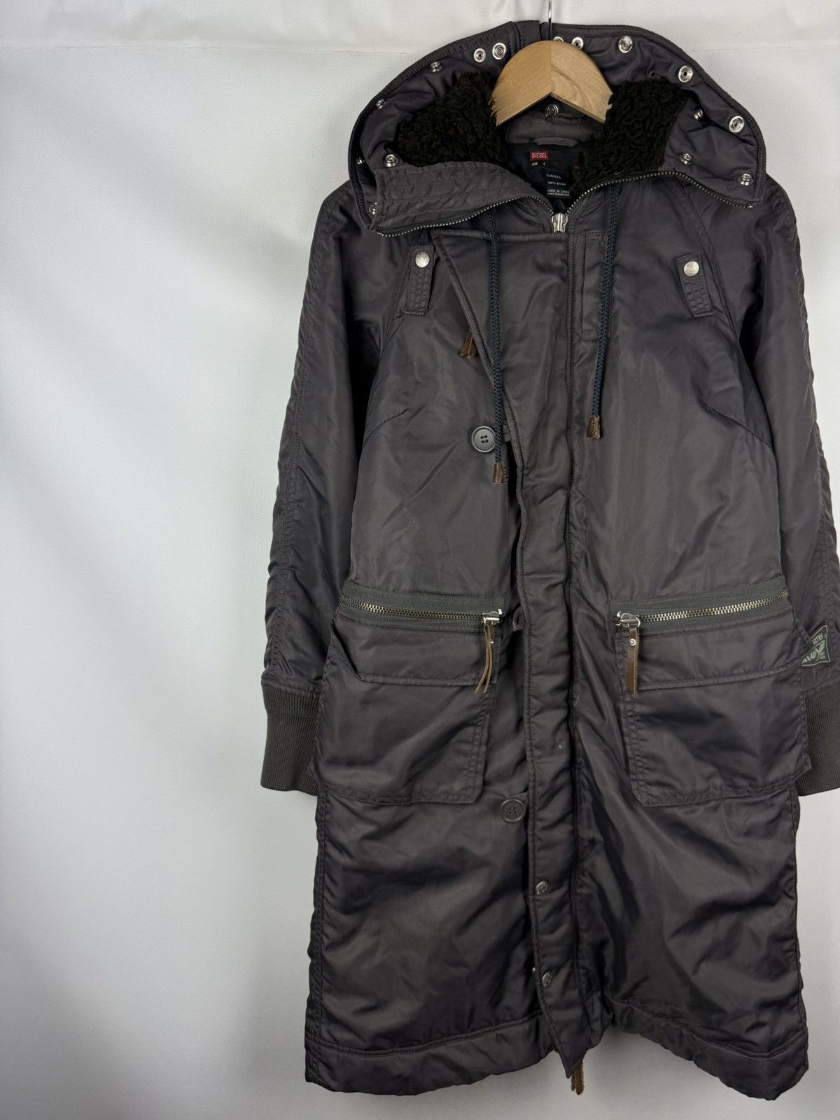 Diesel × Vintage Diesel Vintage Ladies Y2K Nylon Hooded Parka Jacket Size S Size S / US 4 / IT 40 - 2 Thumbnail