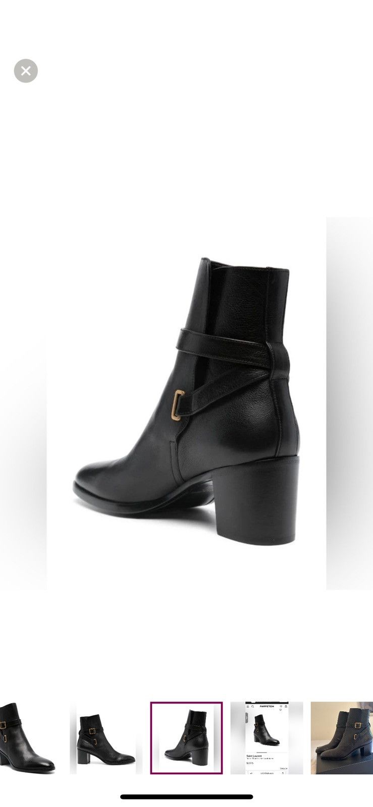 Saint Laurent Paris Saint Laurent Dorian 70mm Calfskin Buckle Ankle Booties Size US 11 / IT 41 - 4 Thumbnail