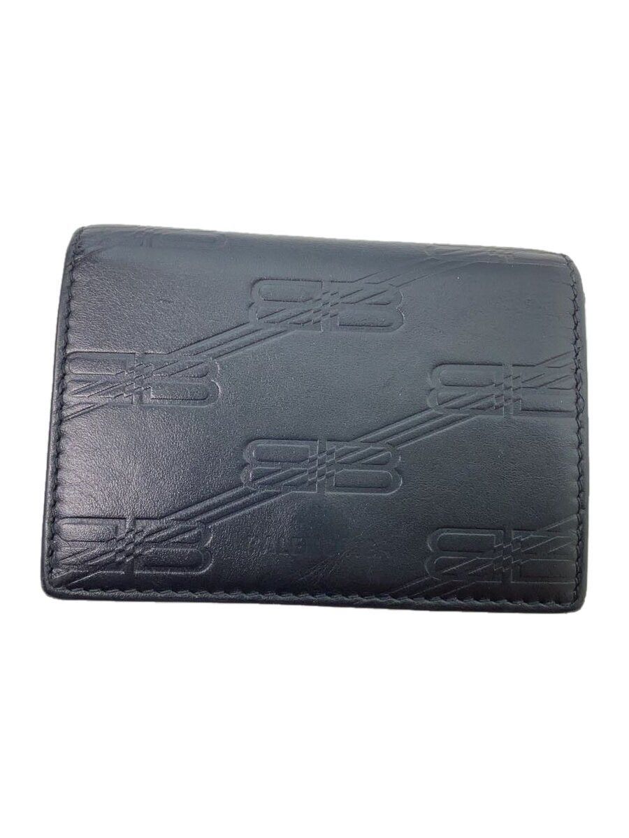 Balenciaga Balenciaga BB Monogram Leather Tri-Fold Wallet Black Size ONE SIZE - 1 Thumbnail
