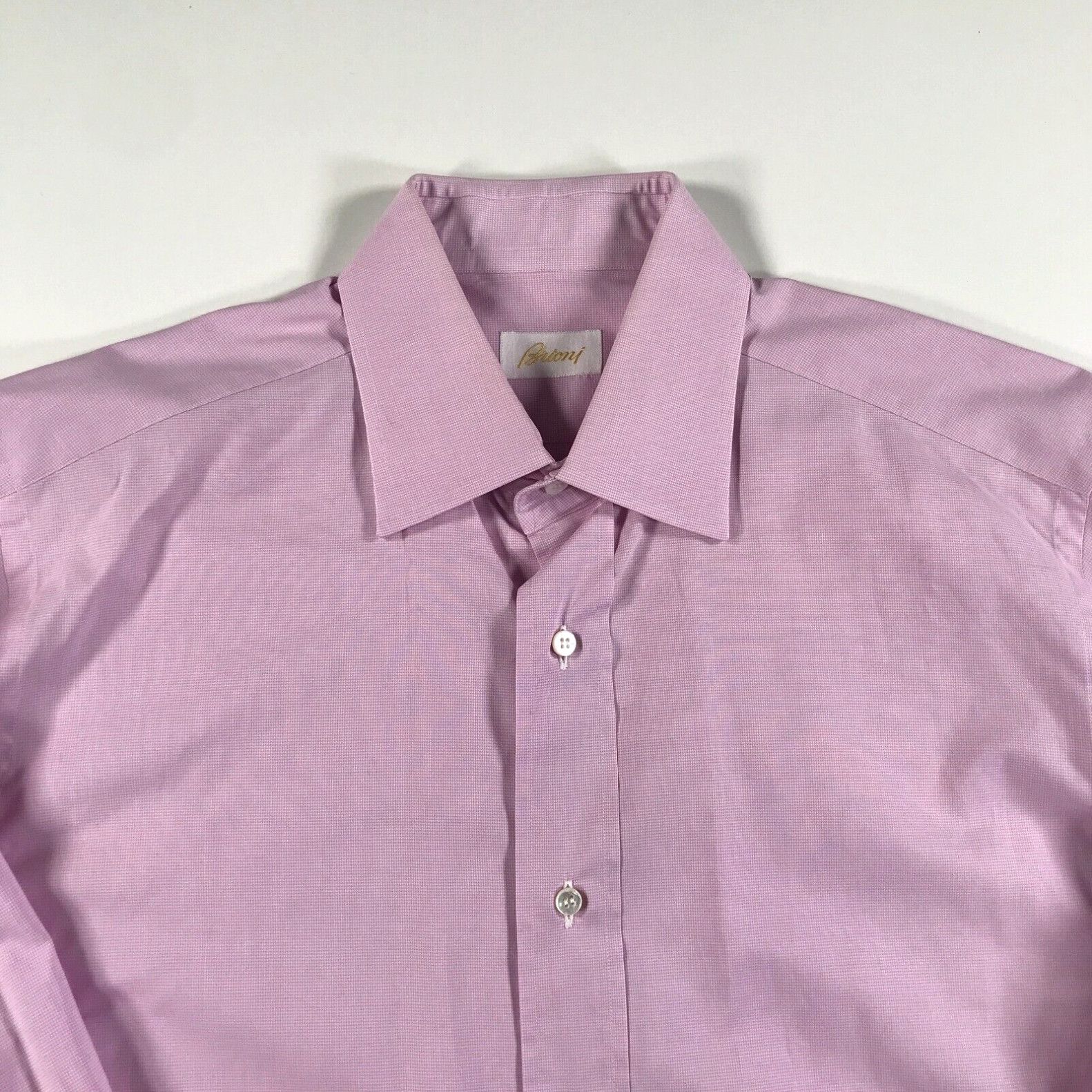$650 NEW 45 17.75 BRIONI DRESS SHIRT NAVY WHITE STRIPE SLIM FIT - FITS 17.5 main image 0