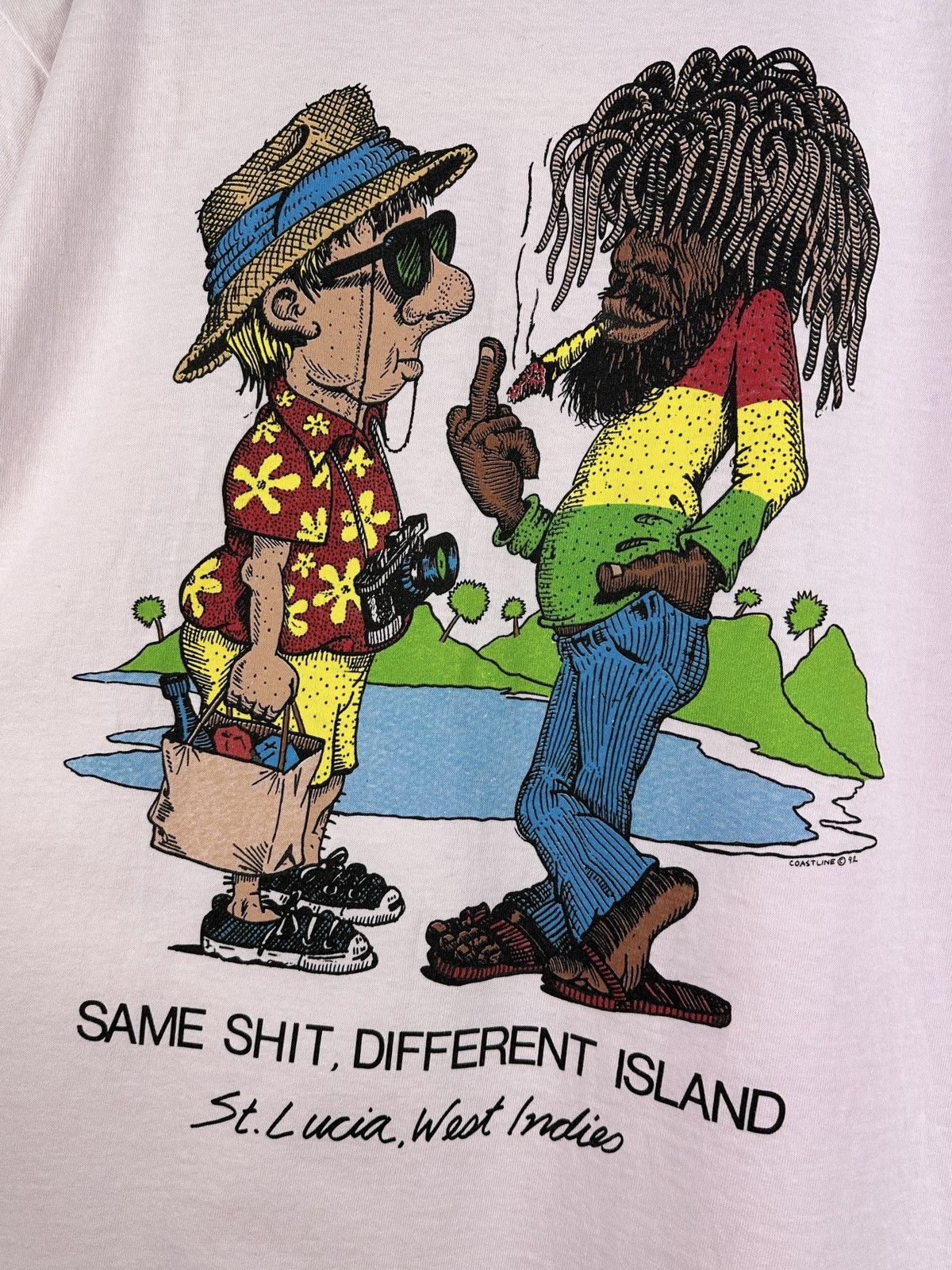 Vintage Vintage 1992 Same Sh*t Different Island Single Stitch Tee Size US XL / EU 56 / 4 - 6 Thumbnail
