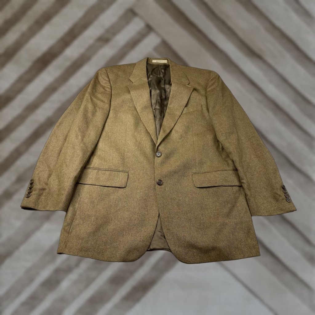 Polo Ralph Lauren VINTAGE Polo Ralph Lauren Blazer Shirt Jacket Knit Wool Silk 42T Beige Mens 90s Classic Preppy Size US XL / EU 56 / 4 - 1 Thumbnail