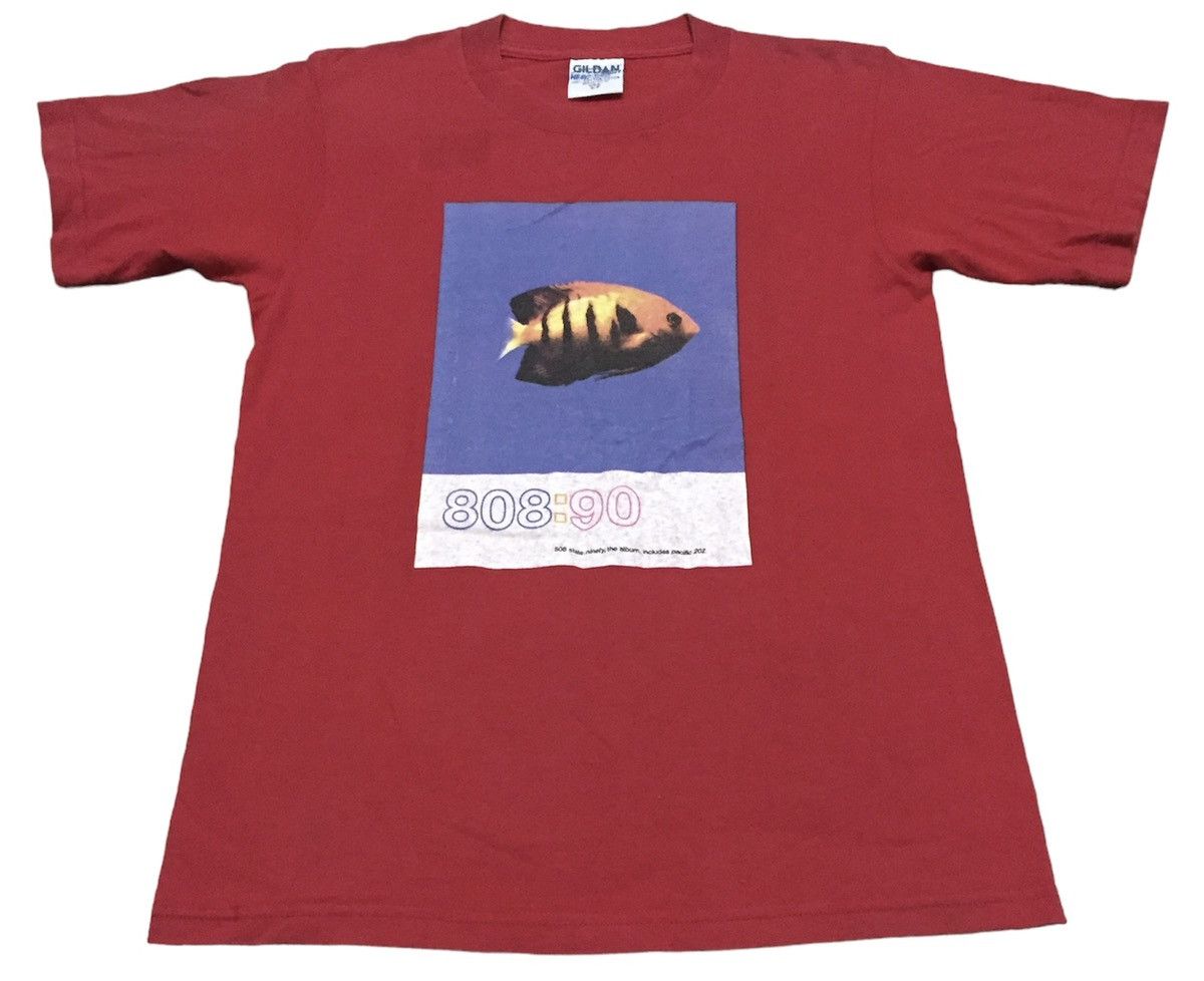 image of Band Tees x Vintage 90's 808 State Band Electronic/acid House in Red, Men's (Size Small)