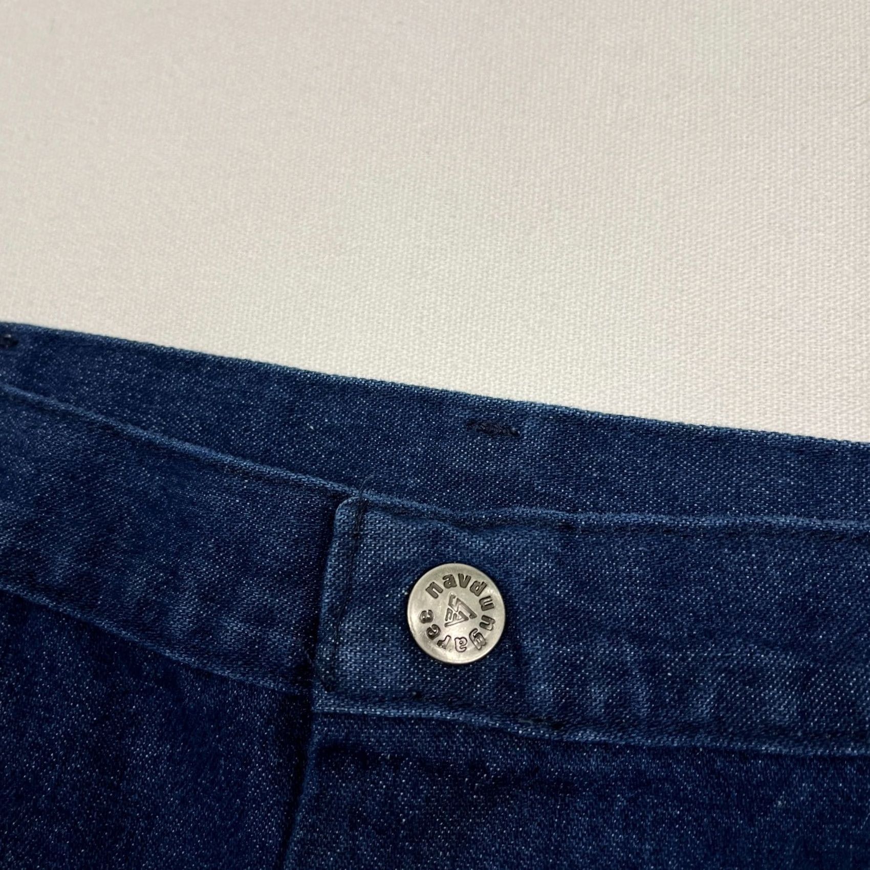 Bell VINTAGE Navdungarees Jeans Mens 32x34 Denim Utility Flared Bell 80s Navy Blue Size US 32 / EU 48 - 3 Thumbnail