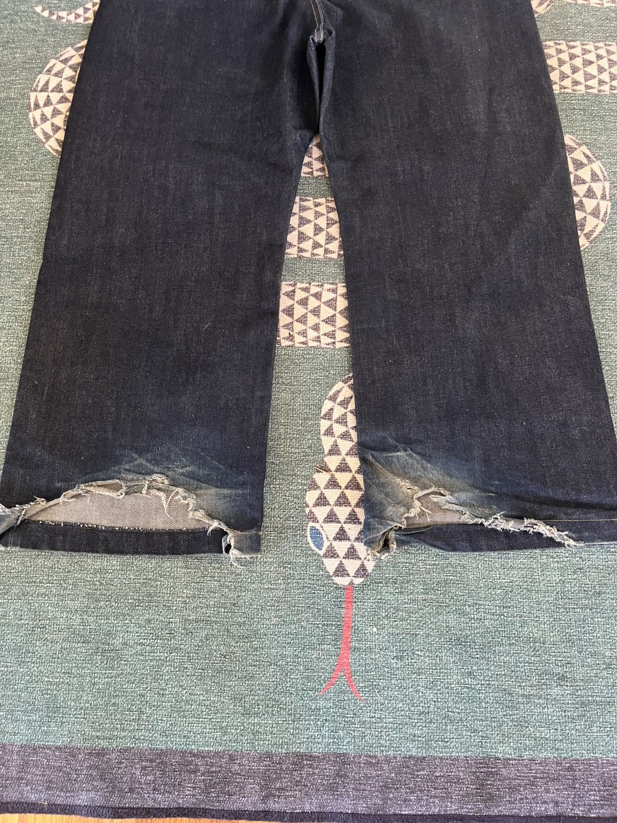 Rick Owens Drkshdw Rick Owens Geth Cut Double Knee Indigo Size US 32 / EU 48 - 4 Thumbnail