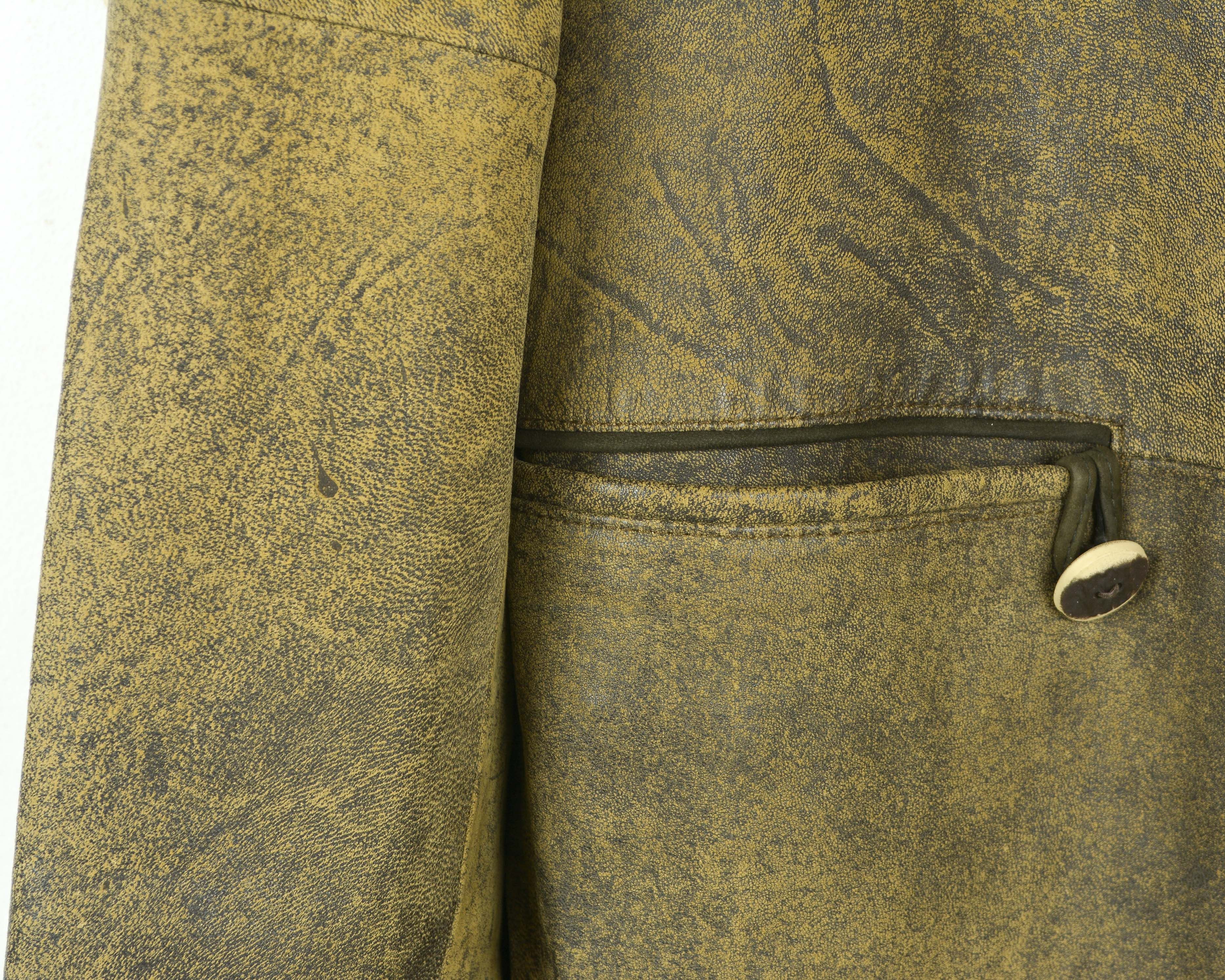 Leather Men Trachten Jacket EU 58 Suede Over Coat 3XL Blazer VTG Size 48R - 9 Thumbnail