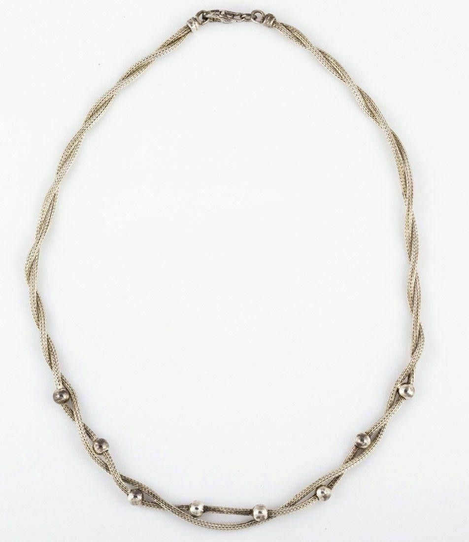 Other Woven Sterling Silver Snake and Ball Bead Necklace Size ONE SIZE - 1 Thumbnail