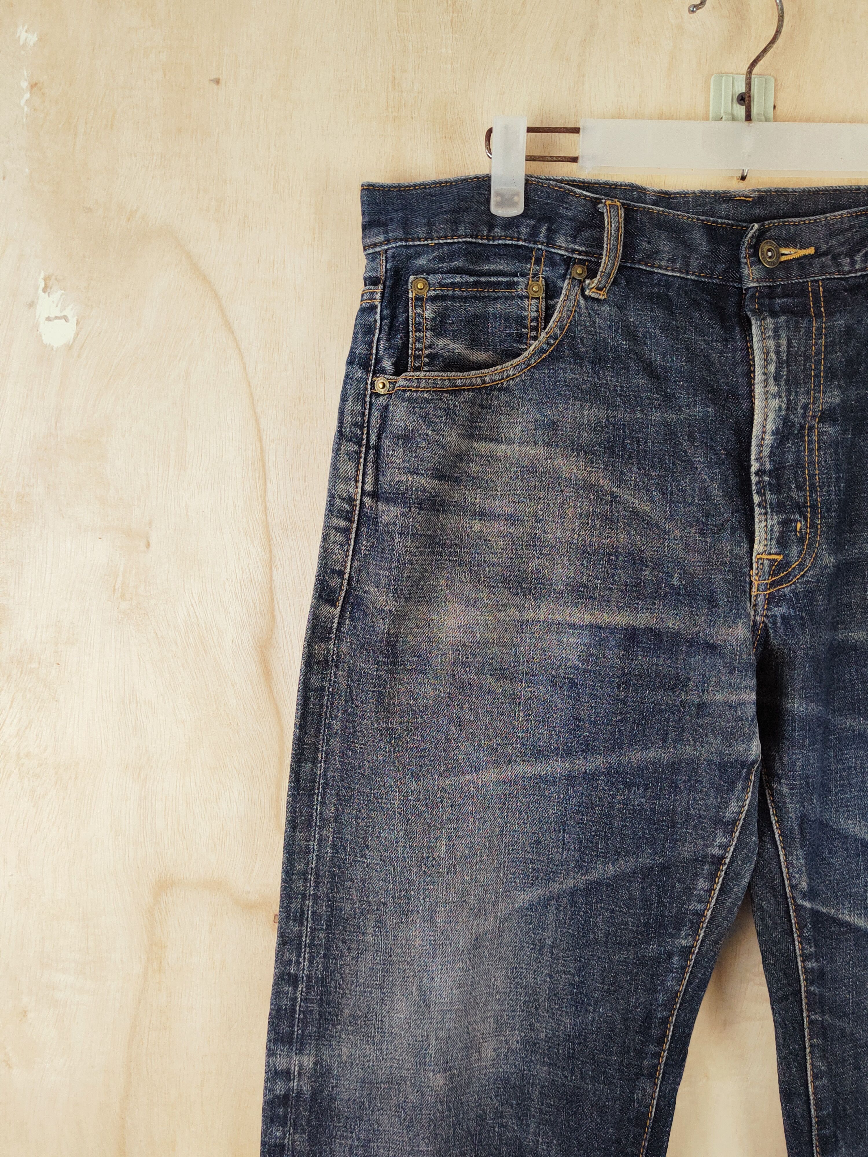 Japanese Brand Japanese Brand Blue Black Distressed Ripped Jeans #S2654 Size US 34 / EU 50 - 3 Thumbnail