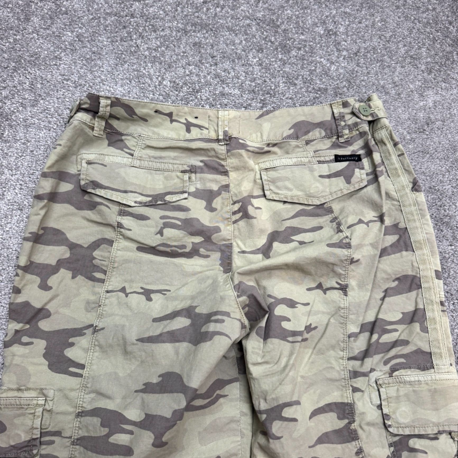 Sanctuary Sanctuary Cargo Pants Womens 32 Green Camouflage Canvas Cotton Blend Straight Regular Rise Inseam 25 in Pockets Military Outdoor 90s? Size 24" / US 00 / IT 34 - 4 Thumbnail
